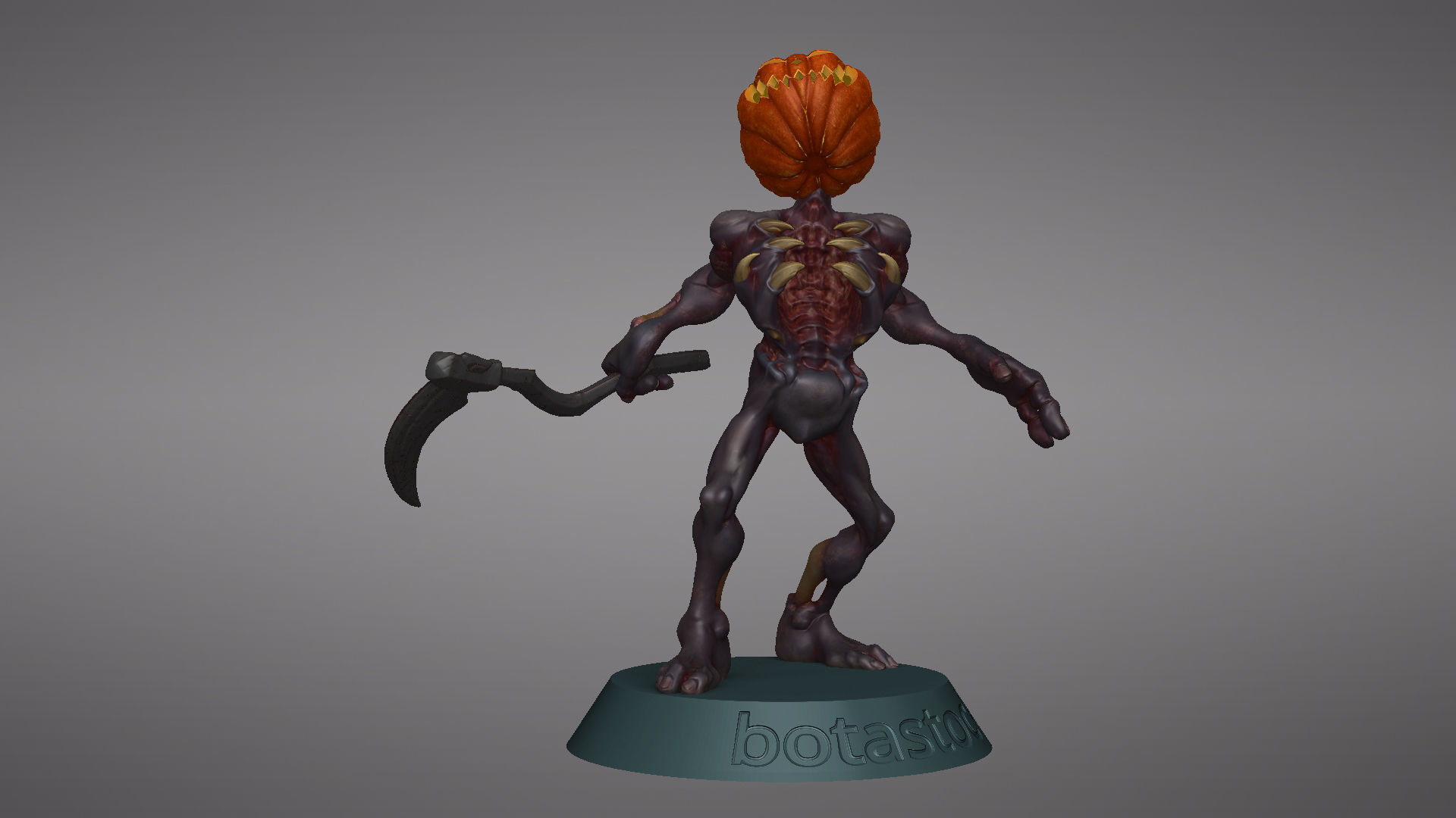 Pumpkin Undead Pose 10 3D print model_18