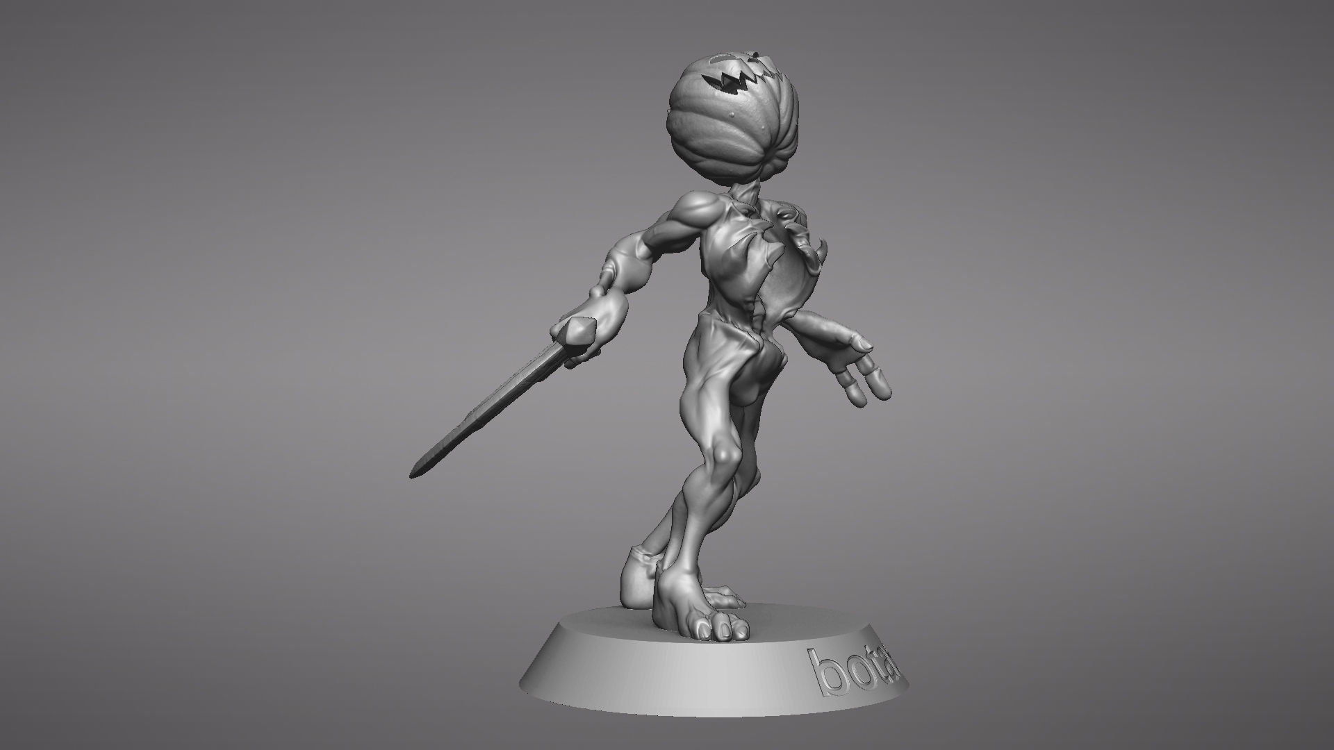 Pumpkin Undead Pose 10 3D print model_48