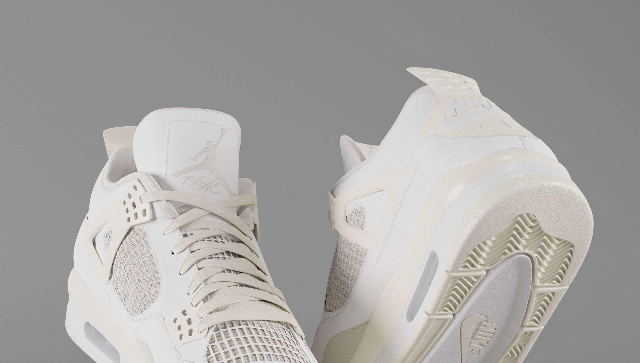 Jordan 4 Sail Shoe Low-poly 3D model_17
