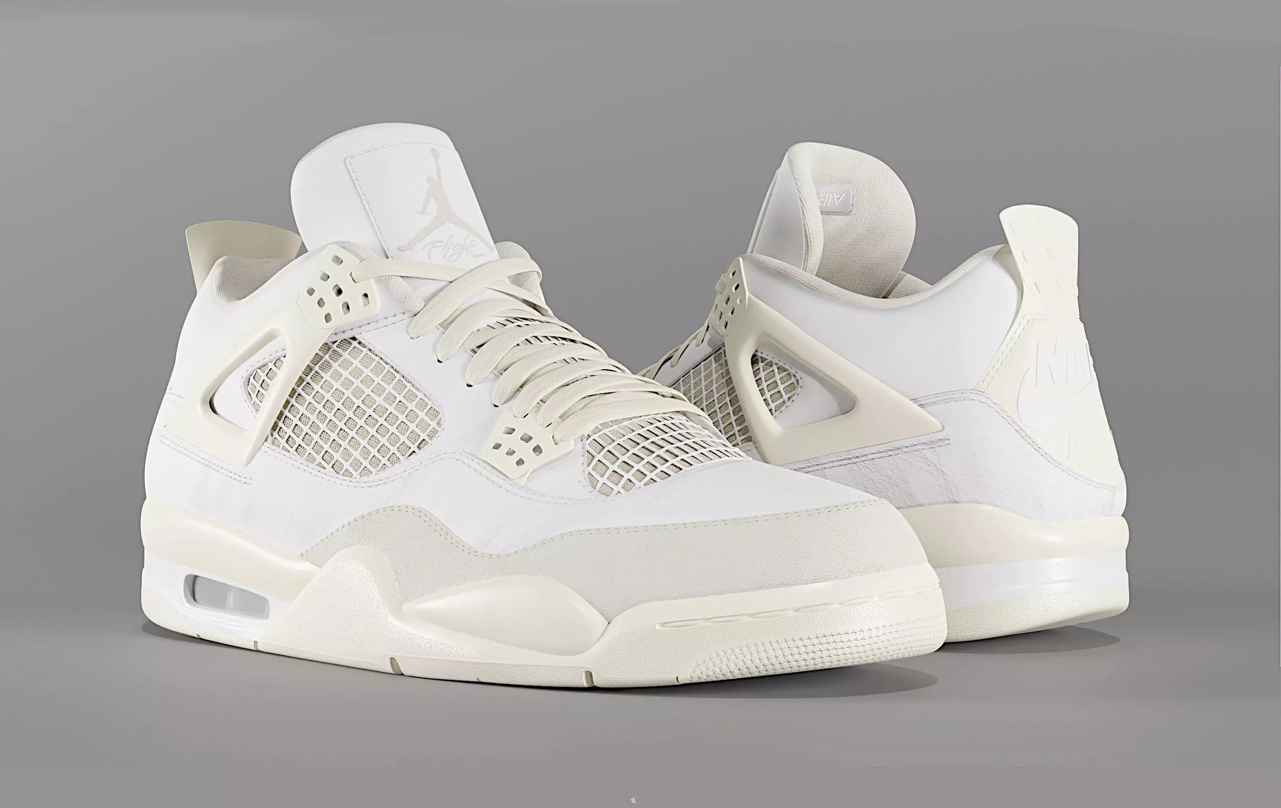 Jordan 4 Sail Shoe Low-poly 3D model_0