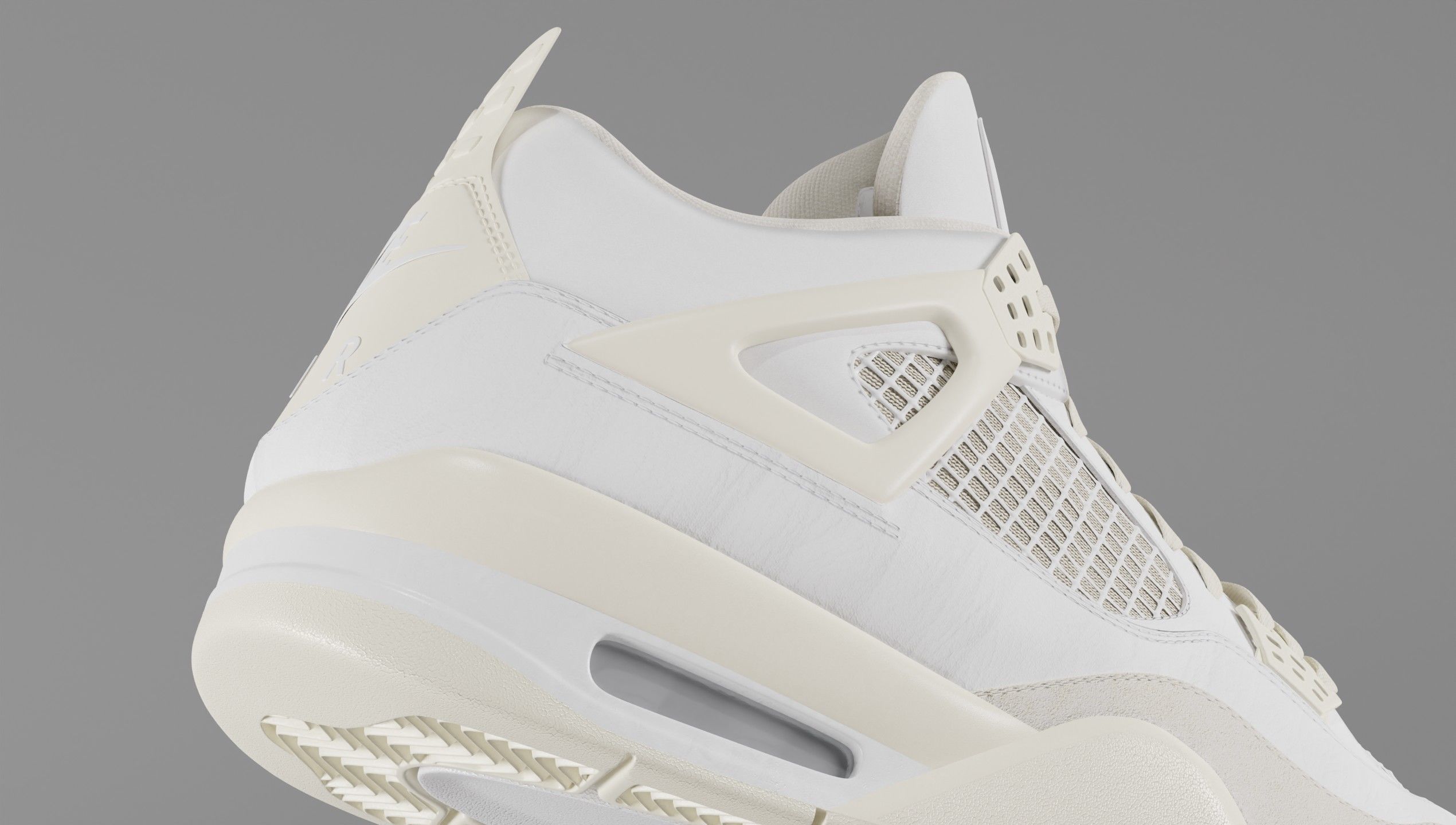Jordan 4 Sail Shoe Low-poly 3D model_2