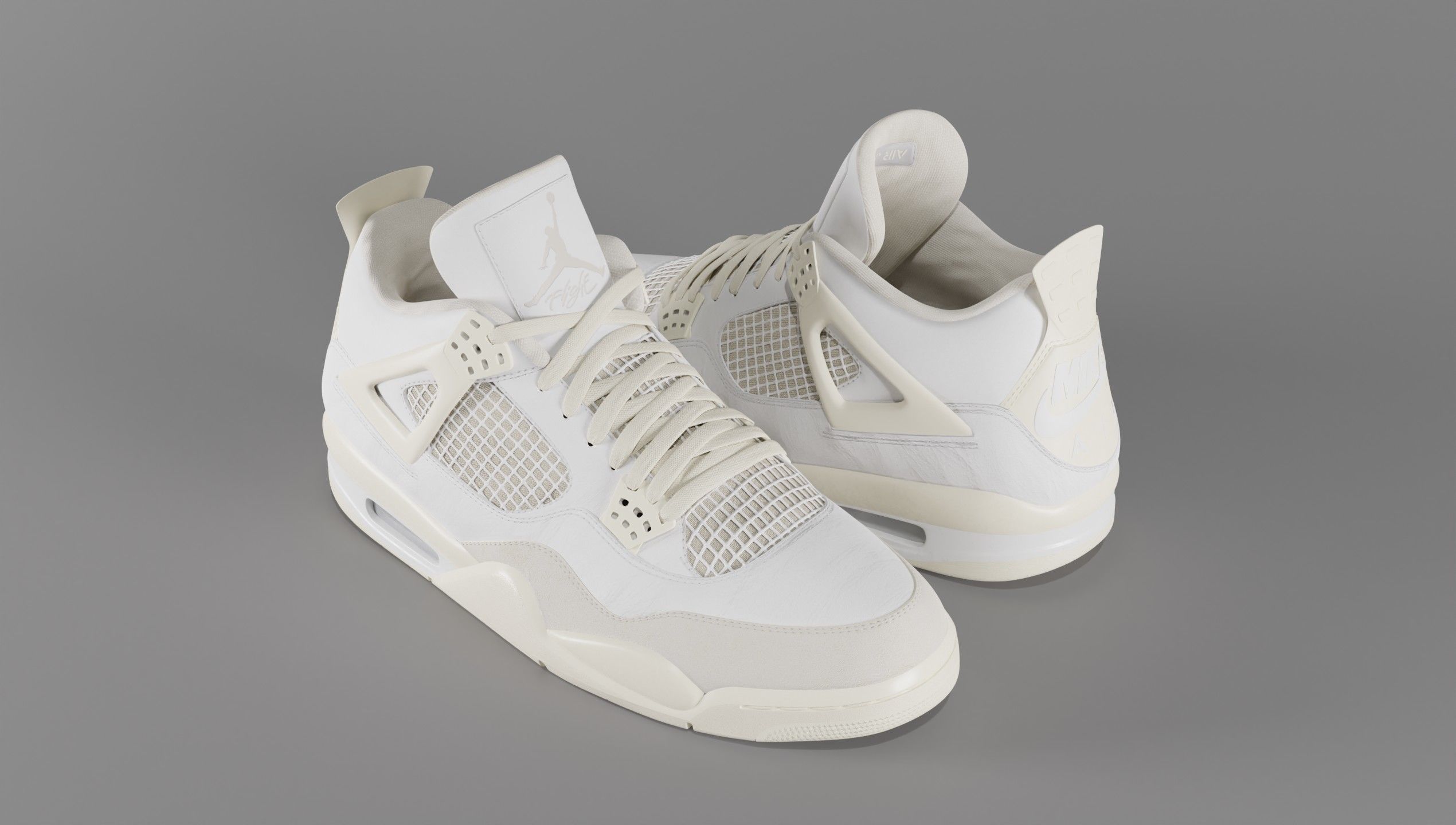 Jordan 4 Sail Shoe Low-poly 3D model_38