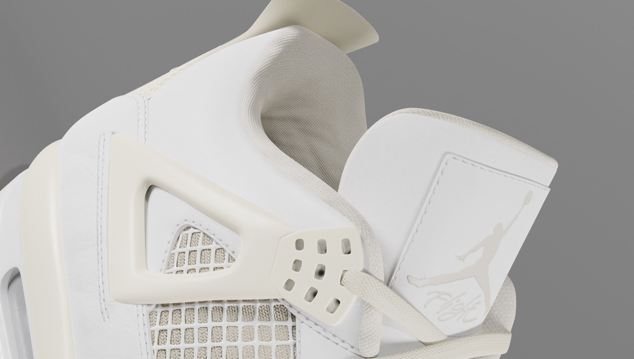 Jordan 4 Sail Shoe Low-poly 3D model_5