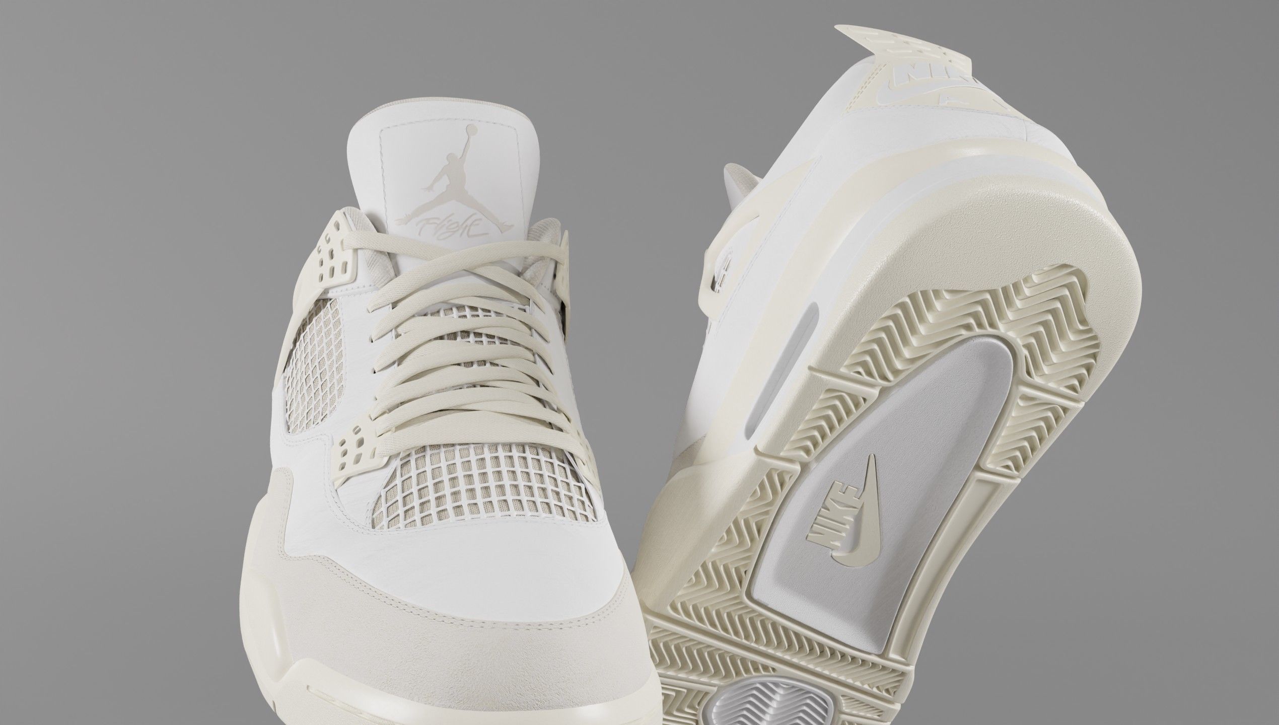 Jordan 4 Sail Shoe Low-poly 3D model_4