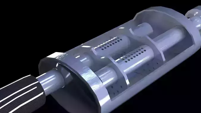 Muffler Cross-Section 3D model
