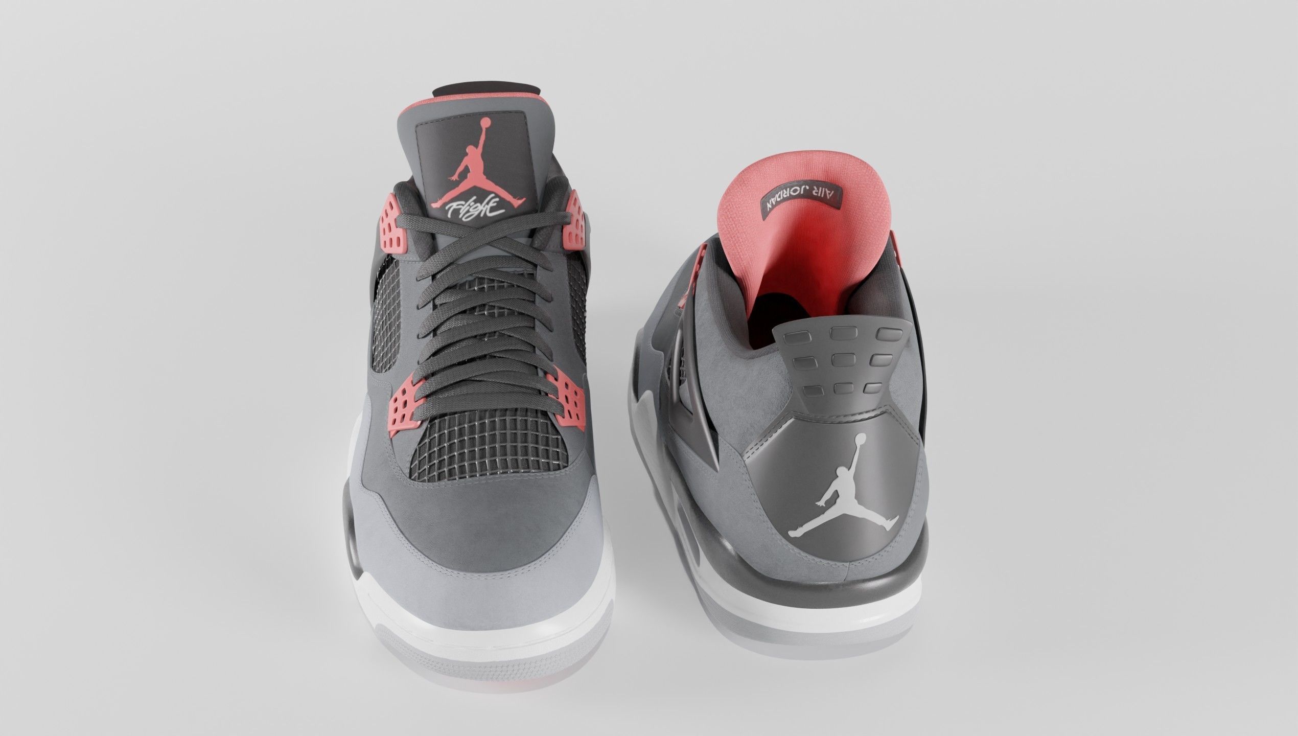 Jordan 4 Retro Infrared  Low-poly 3D model_34