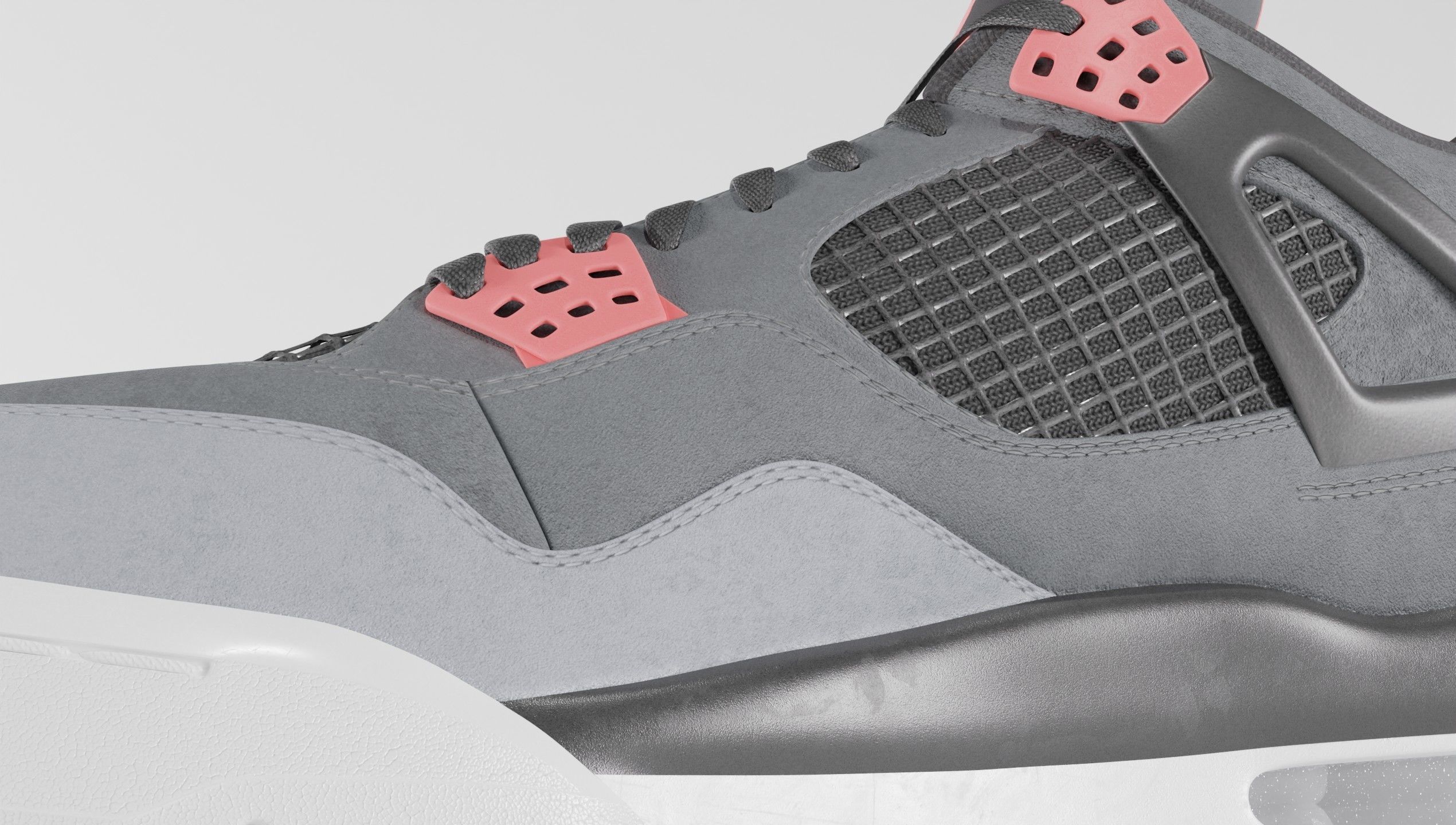 Jordan 4 Retro Infrared  Low-poly 3D model_20