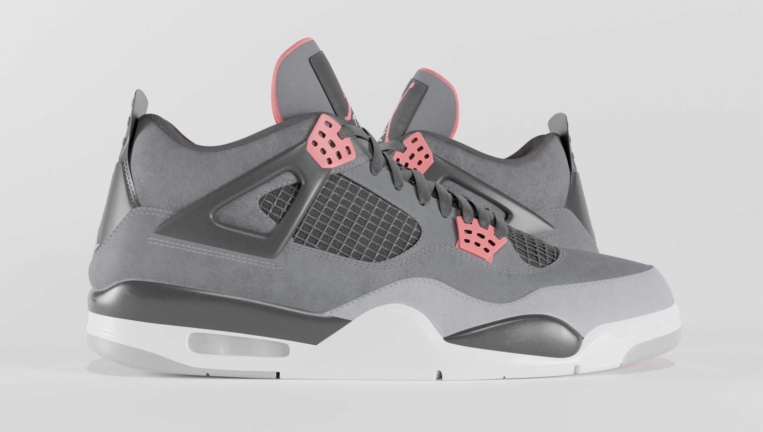 Jordan 4 Retro Infrared  Low-poly 3D model_42