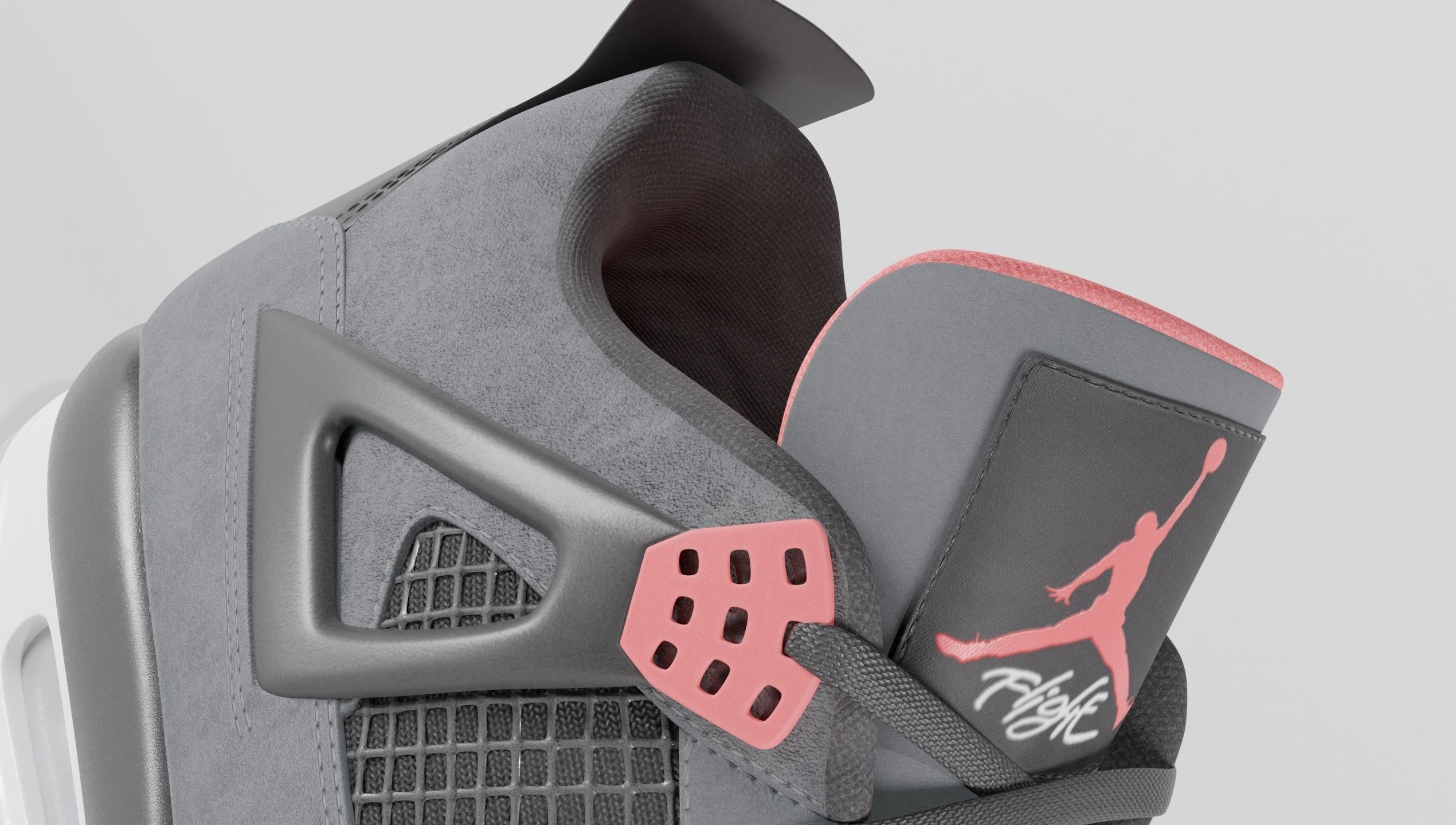 Jordan 4 Retro Infrared  Low-poly 3D model_3