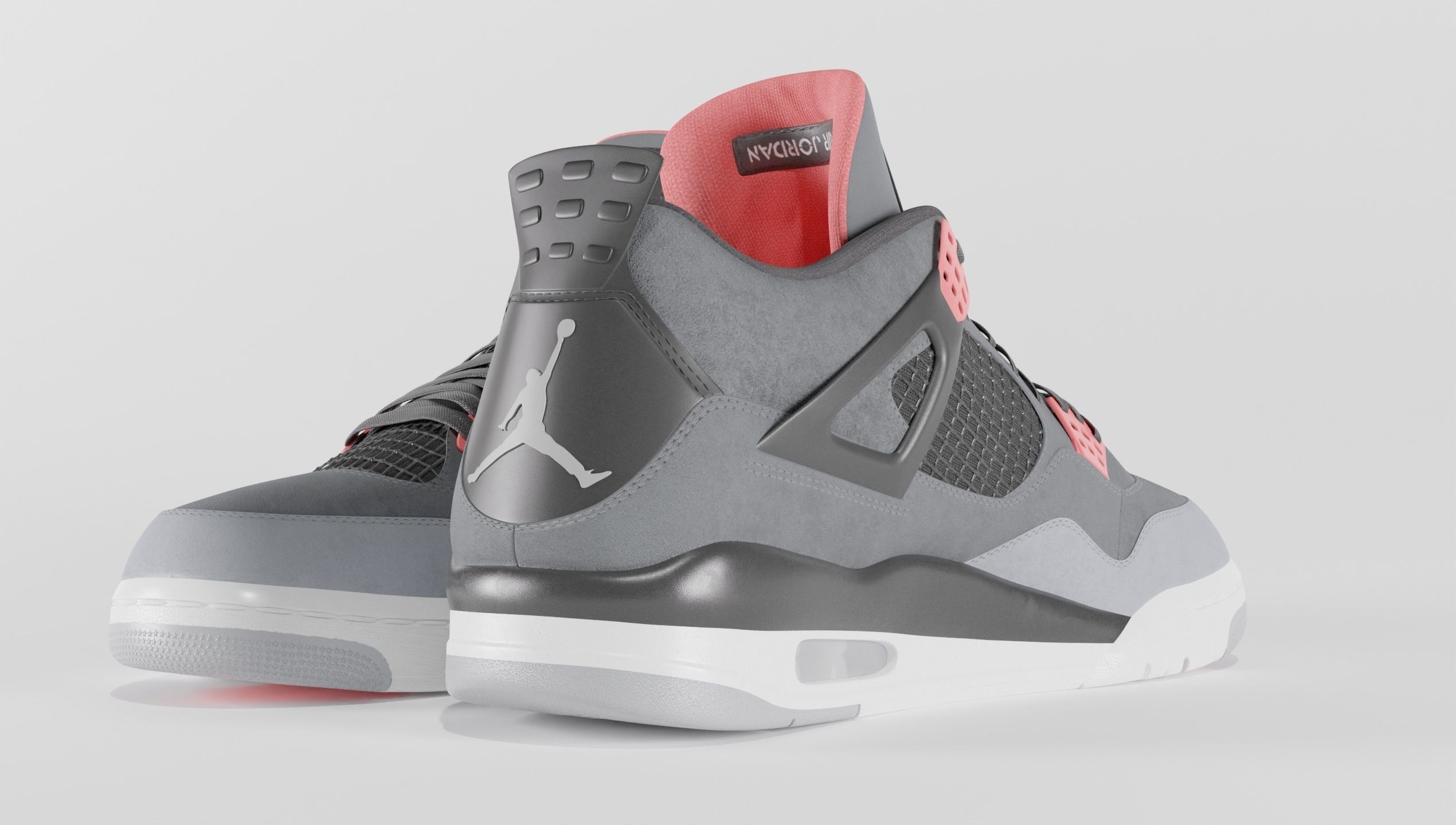 Jordan 4 Retro Infrared  Low-poly 3D model_31