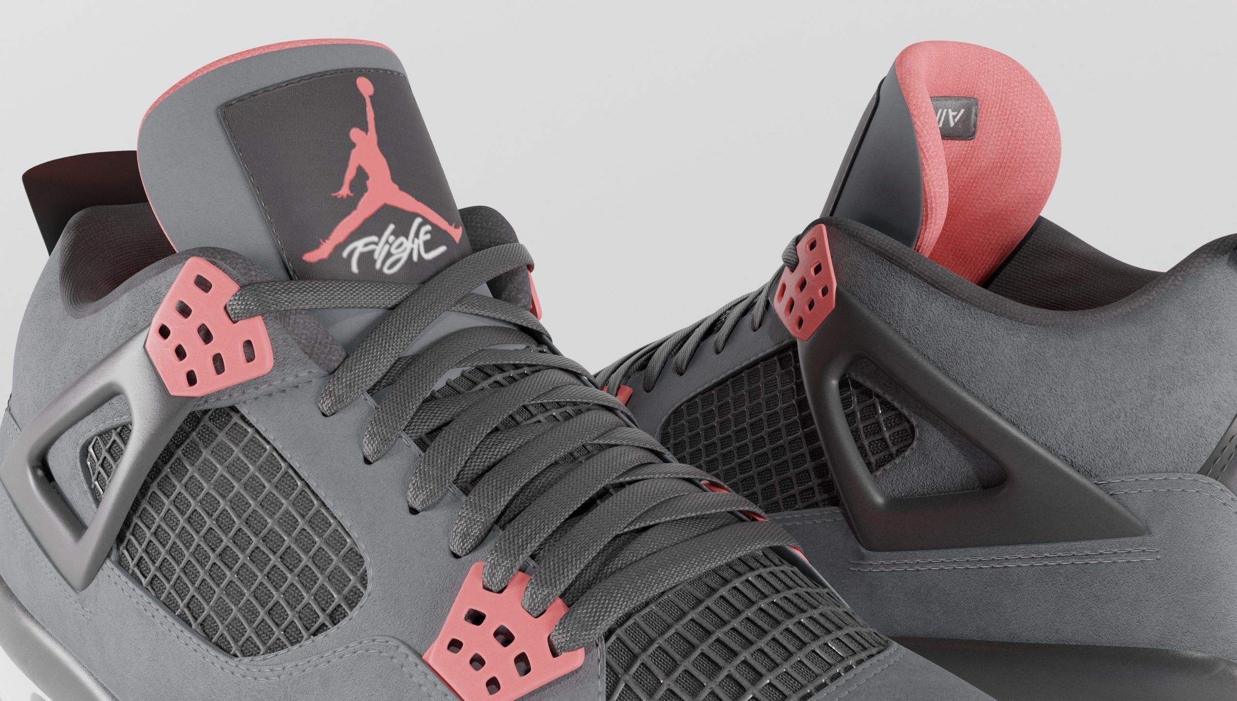 Jordan 4 Retro Infrared  Low-poly 3D model_40