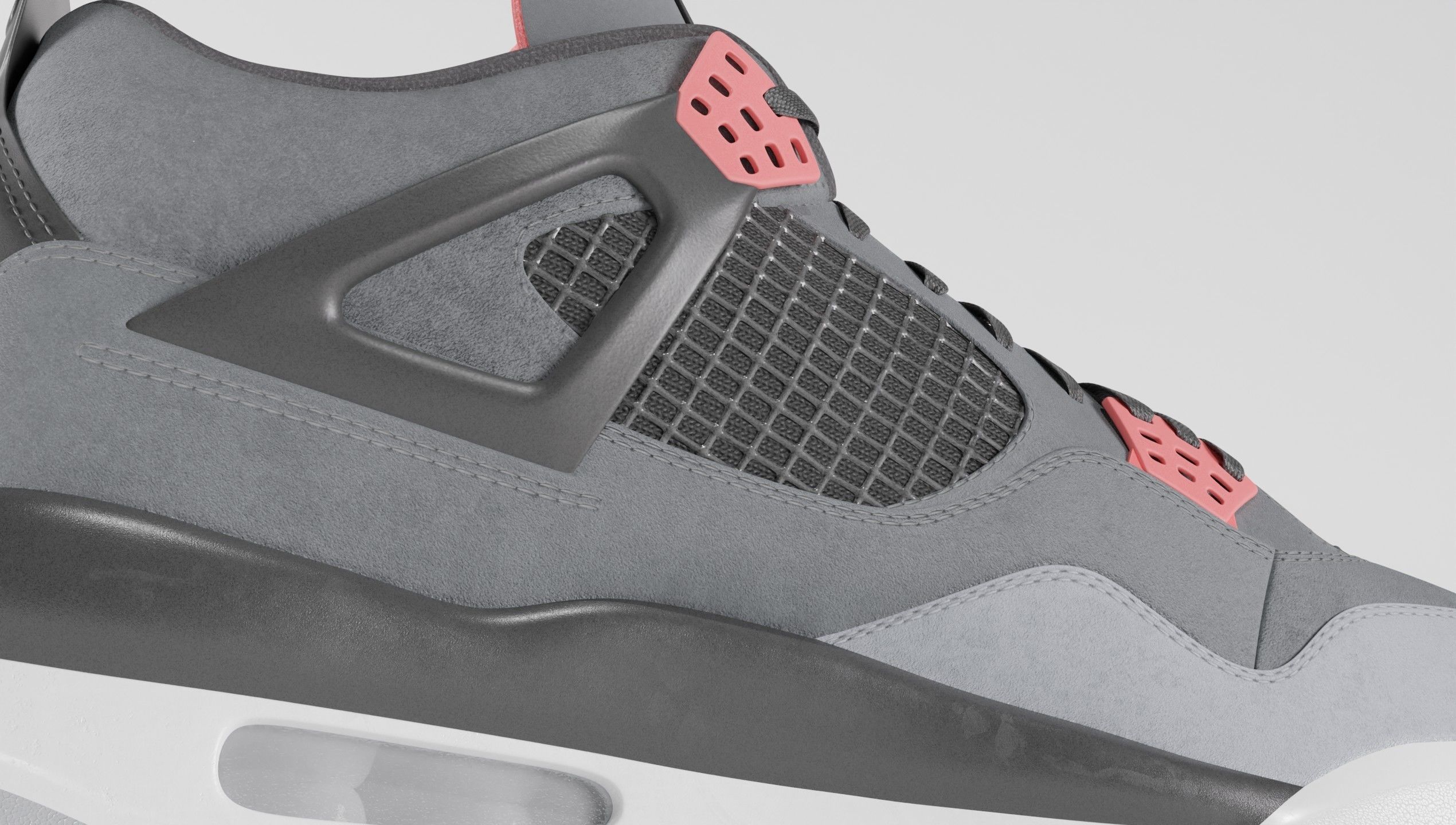 Jordan 4 Retro Infrared  Low-poly 3D model_26