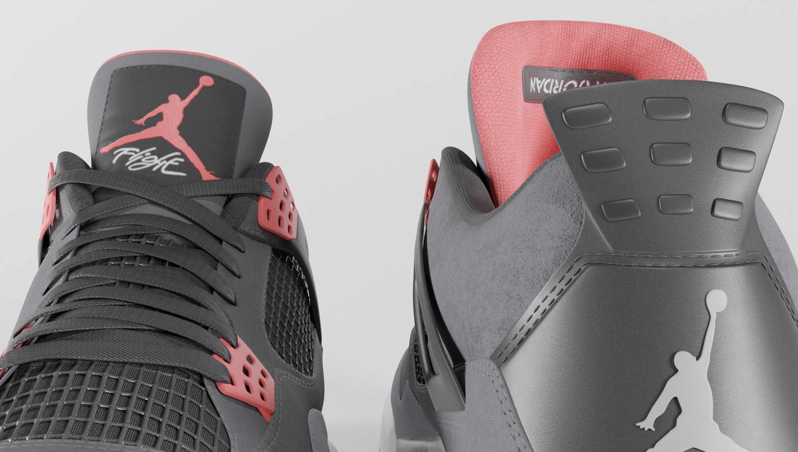 Jordan 4 Retro Infrared  Low-poly 3D model_60