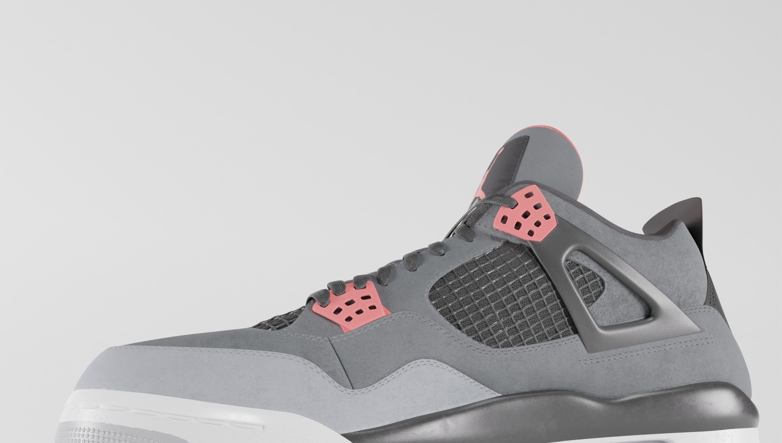 Jordan 4 Retro Infrared  Low-poly 3D model_21