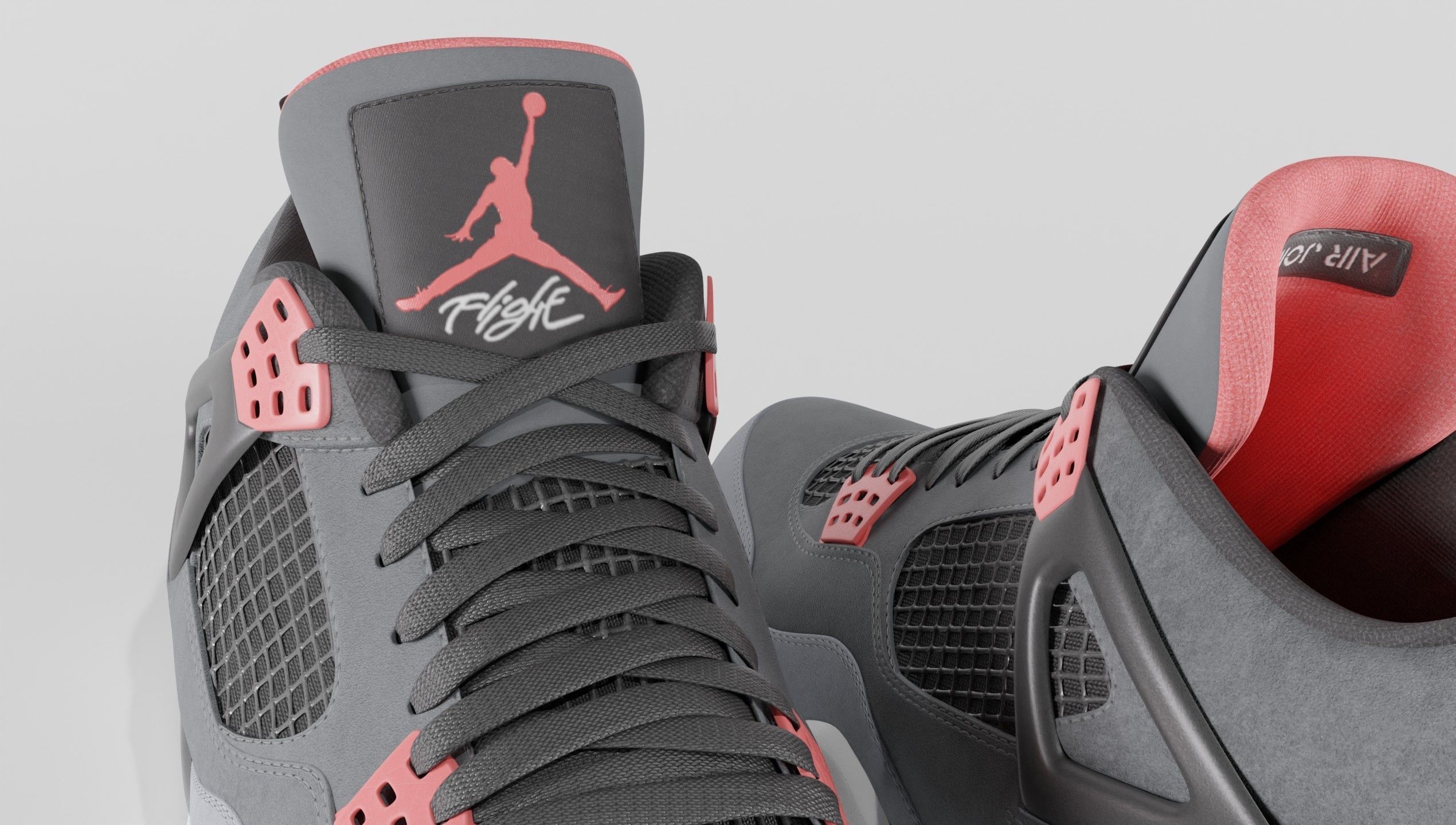 Jordan 4 Retro Infrared  Low-poly 3D model_15