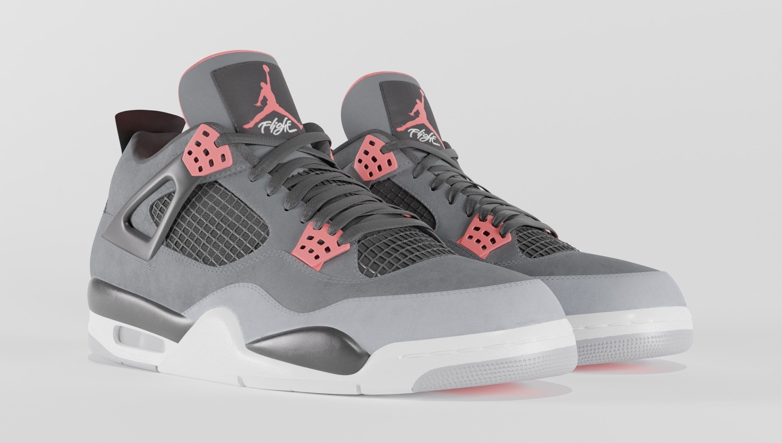 Jordan 4 Retro Infrared  Low-poly 3D model_16
