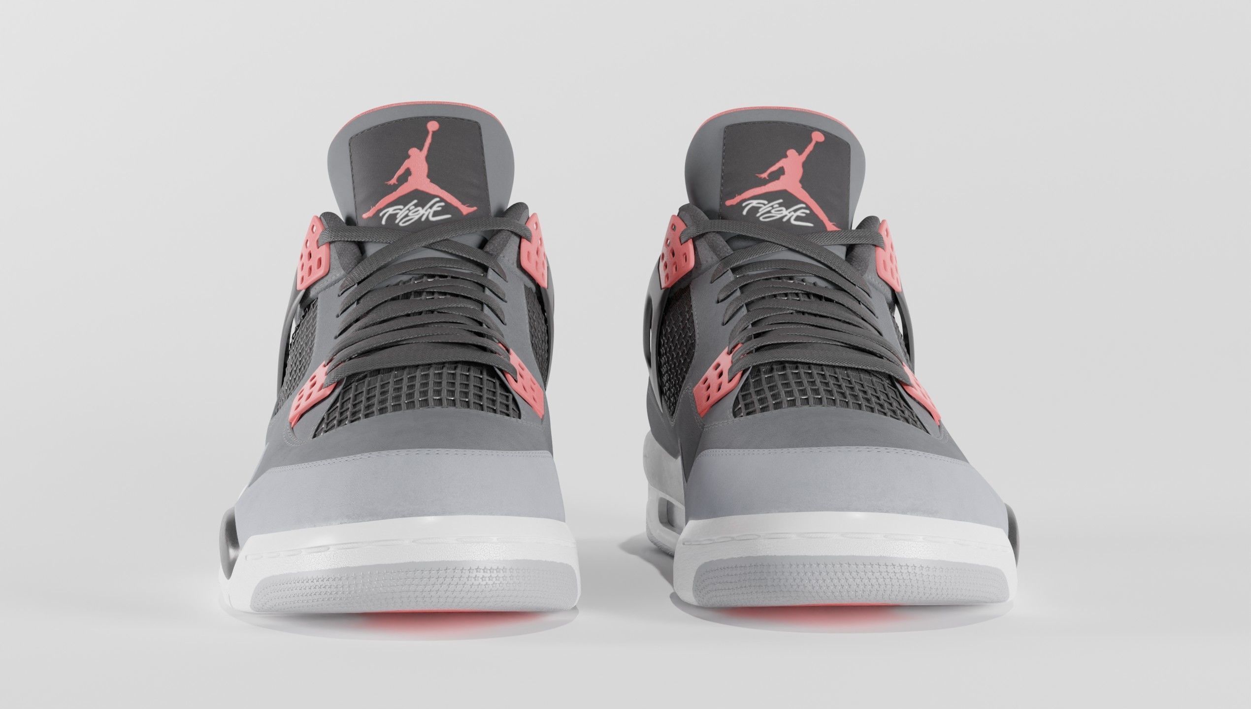 Jordan 4 Retro Infrared  Low-poly 3D model_7