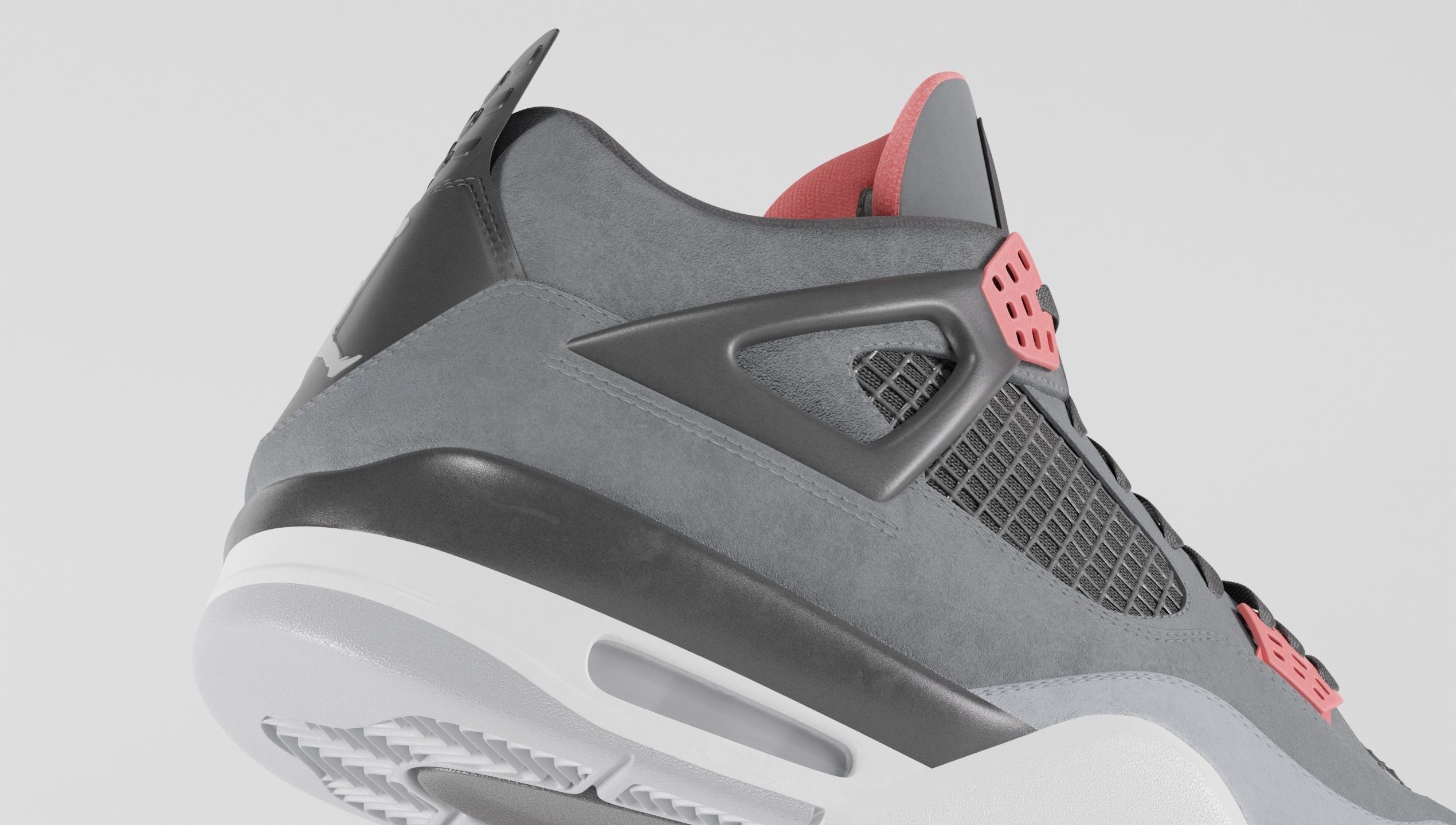 Jordan 4 Retro Infrared  Low-poly 3D model_2