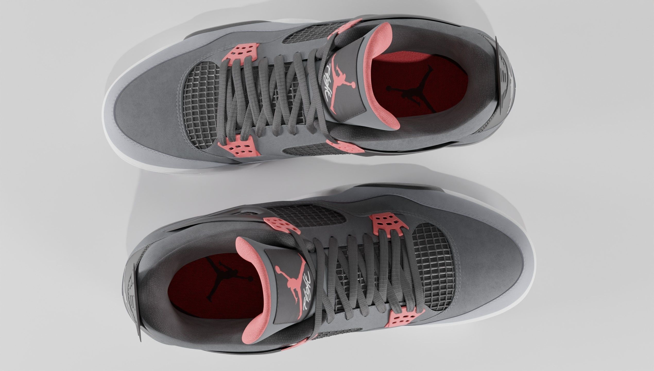 Jordan 4 Retro Infrared  Low-poly 3D model_28