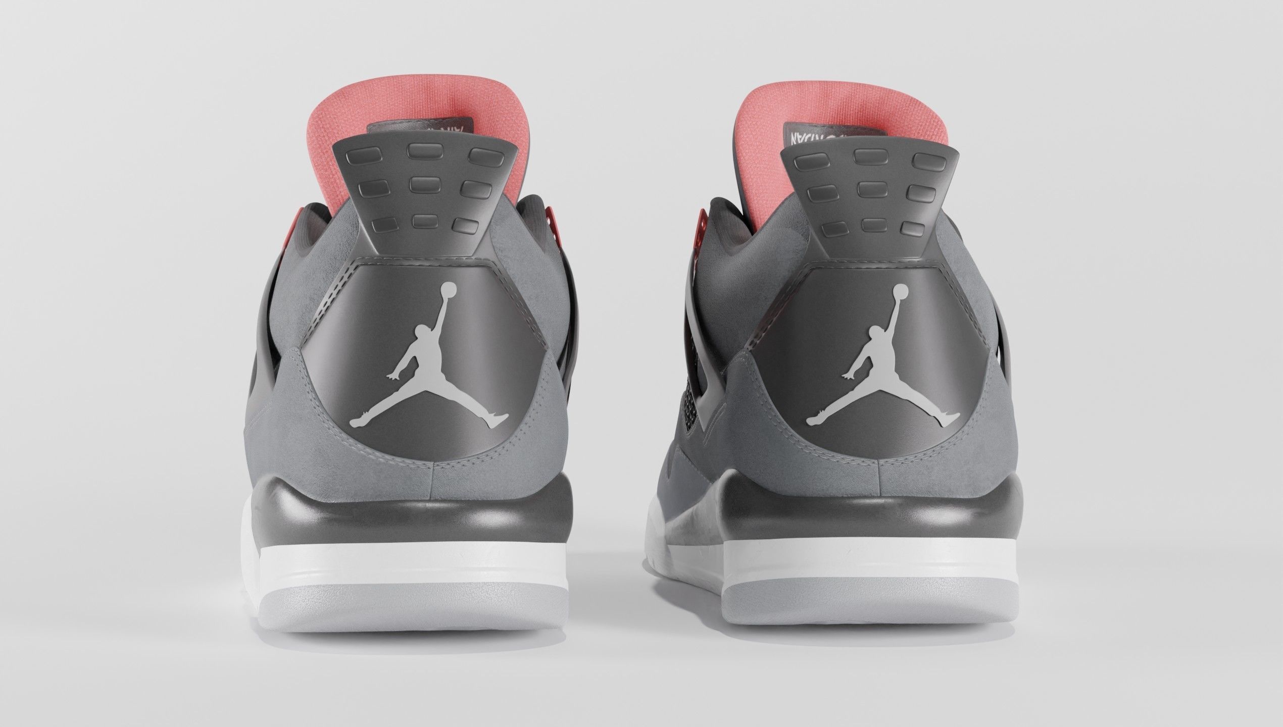 Jordan 4 Retro Infrared  Low-poly 3D model_19