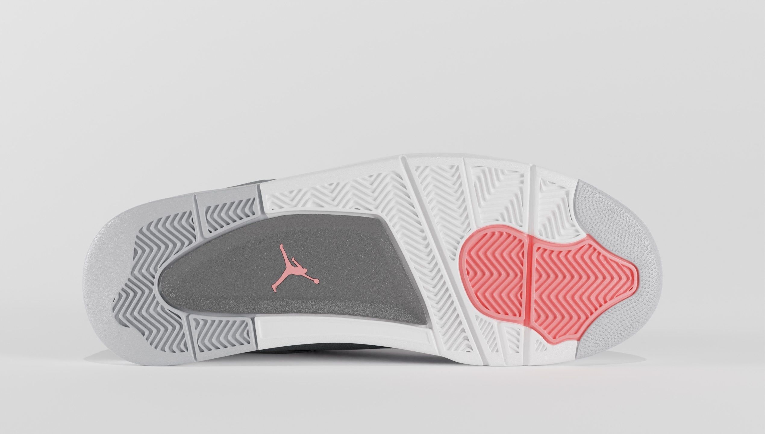 Jordan 4 Retro Infrared  Low-poly 3D model_4