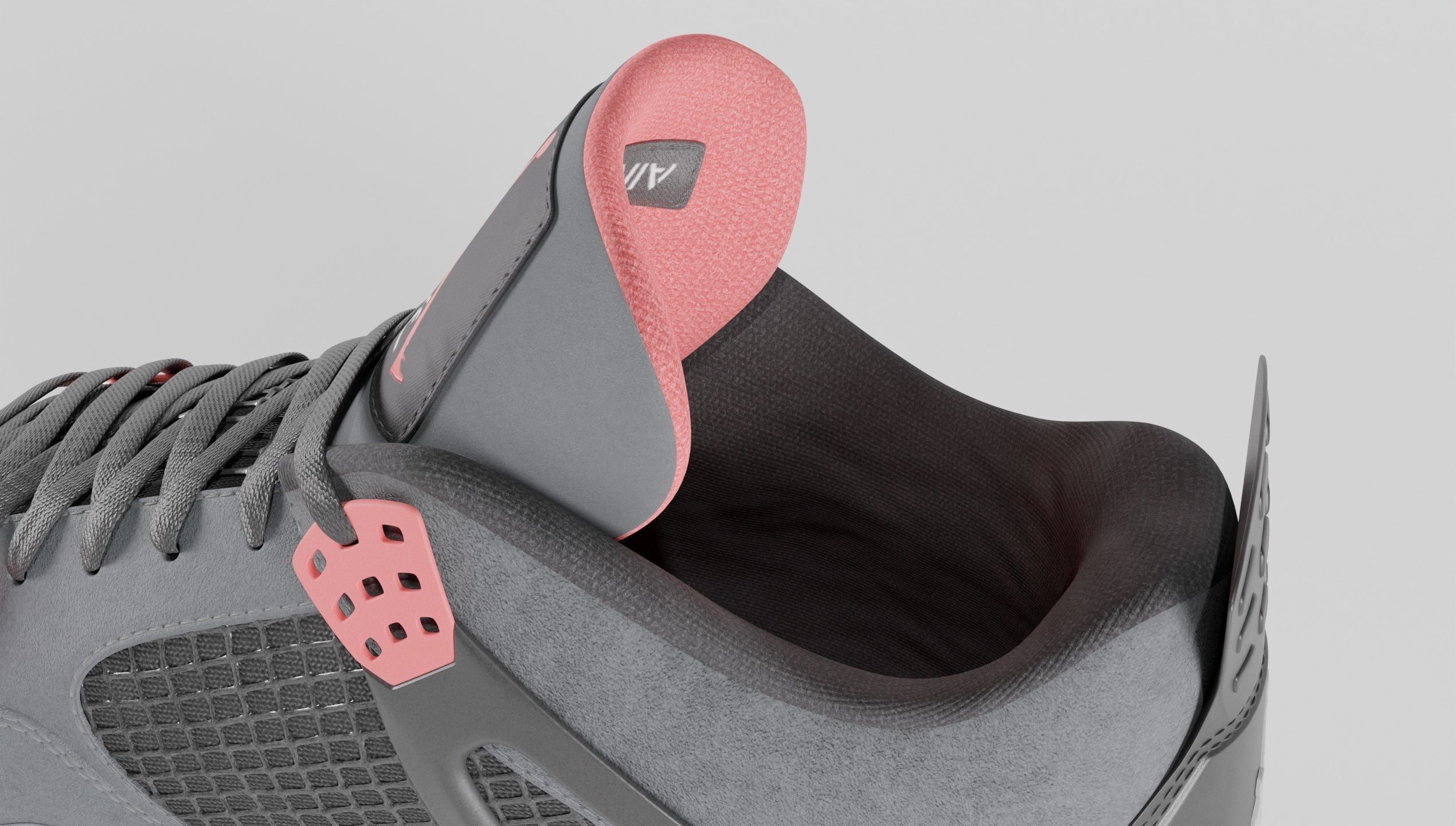 Jordan 4 Retro Infrared  Low-poly 3D model_23