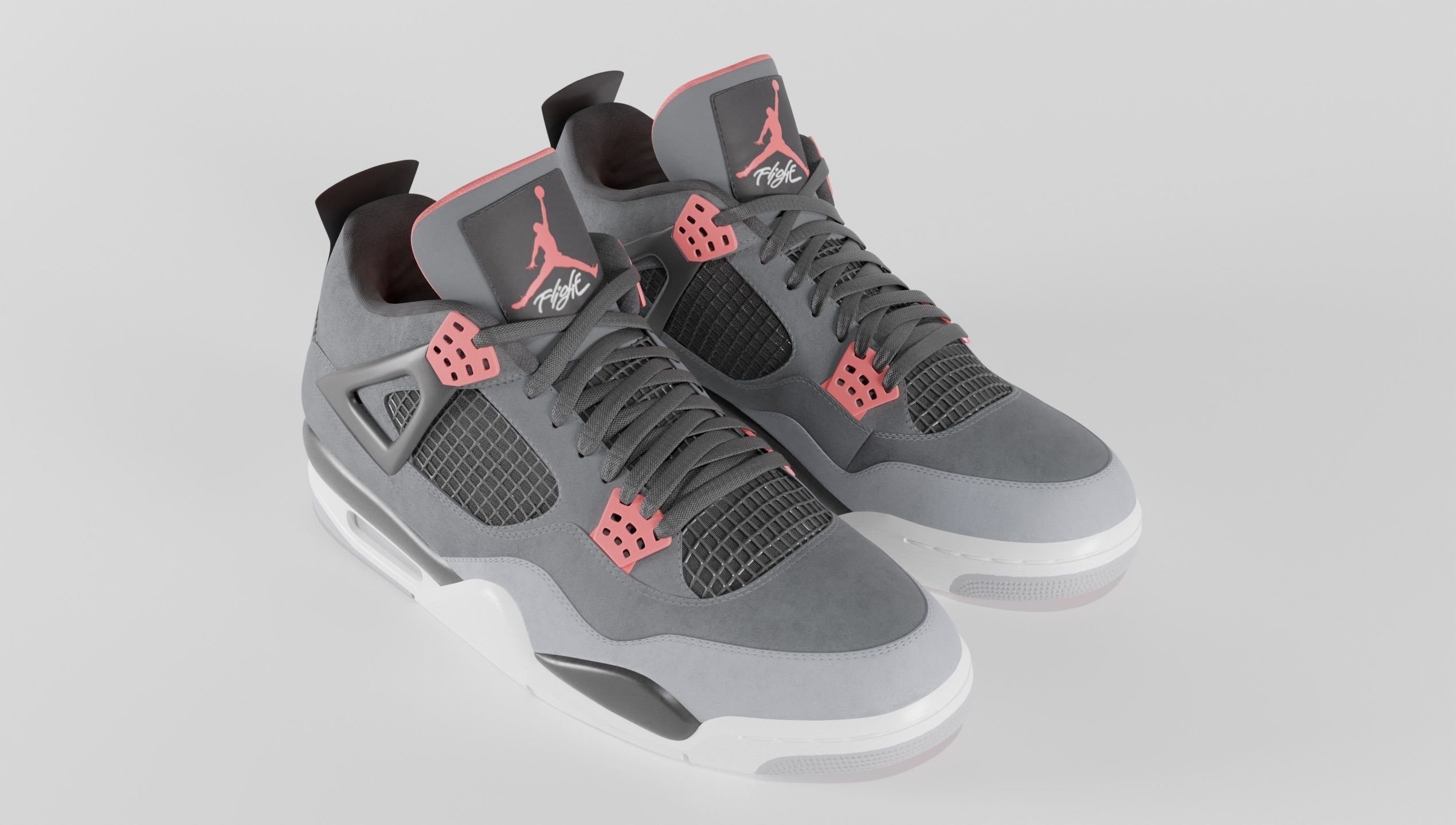 Jordan 4 Retro Infrared  Low-poly 3D model_29