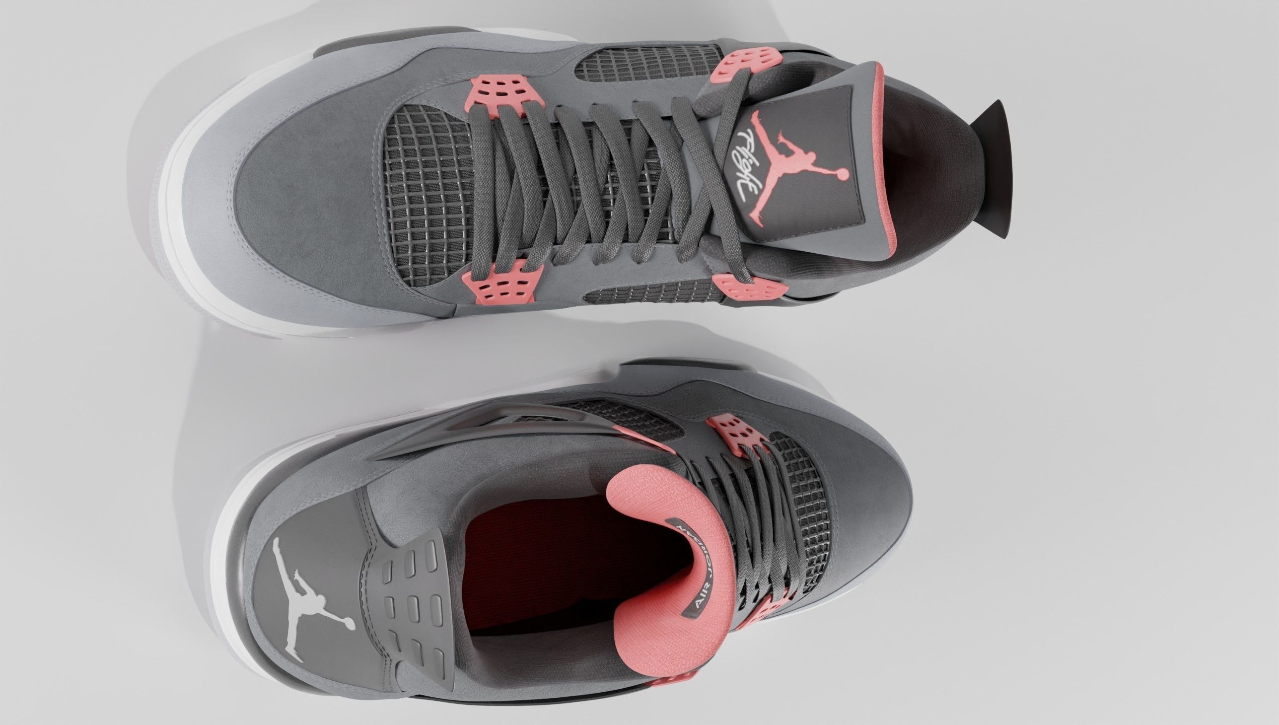 Jordan 4 Retro Infrared  Low-poly 3D model_30