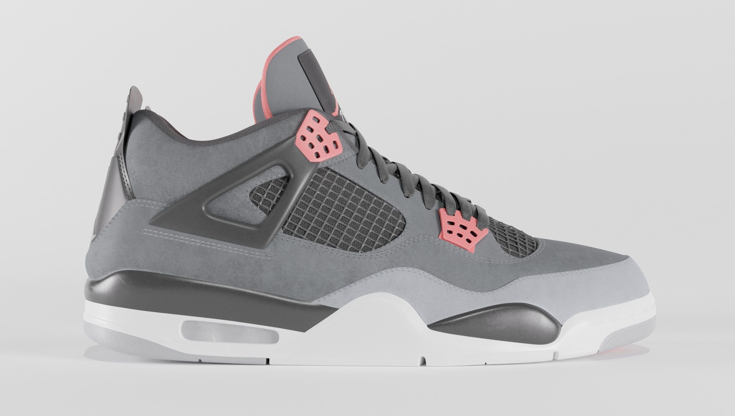 Jordan 4 Retro Infrared  Low-poly 3D model_18