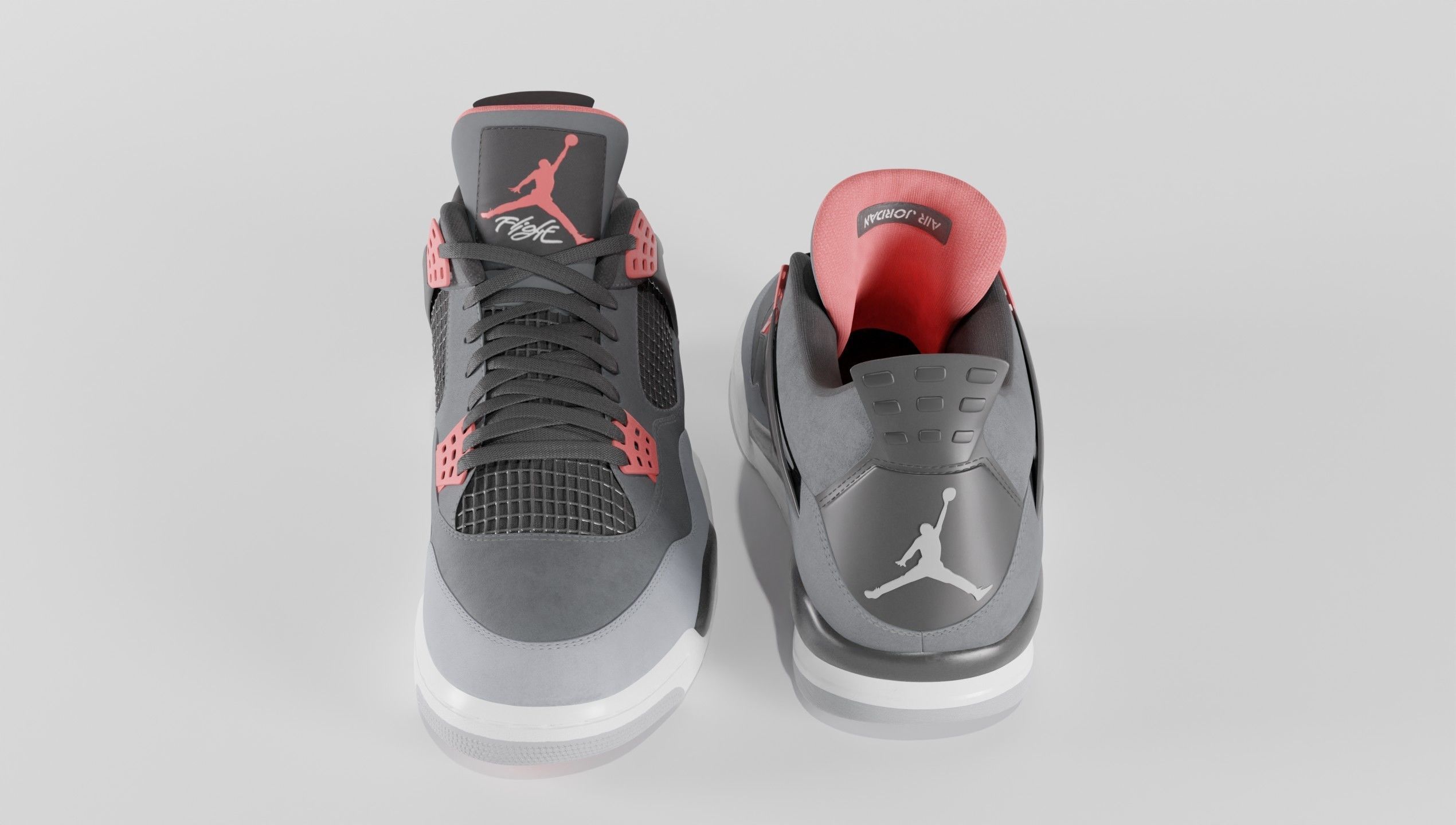 Jordan 4 Retro Infrared  Low-poly 3D model_58
