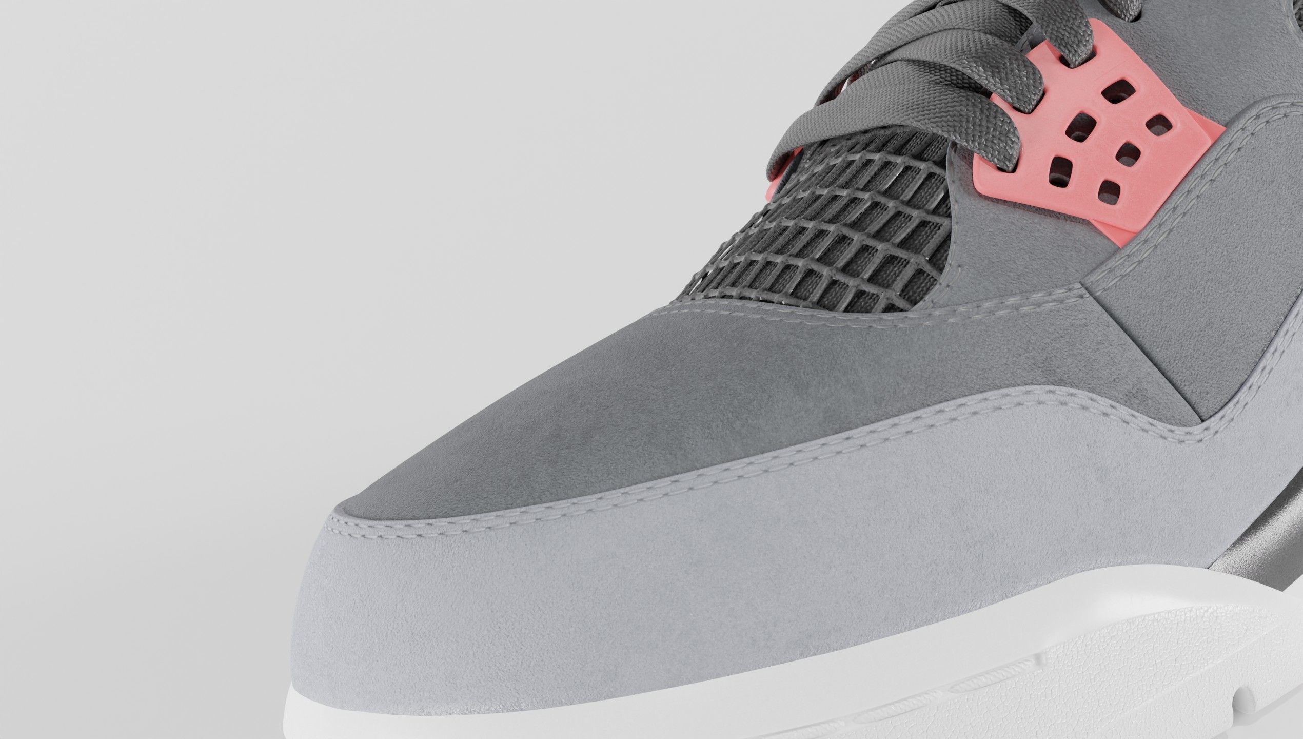 Jordan 4 Retro Infrared  Low-poly 3D model_22