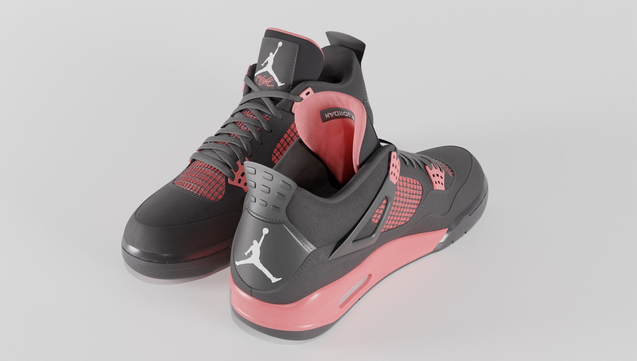 Jordan 4 Retro Red Thunder  Low-poly 3D model_57