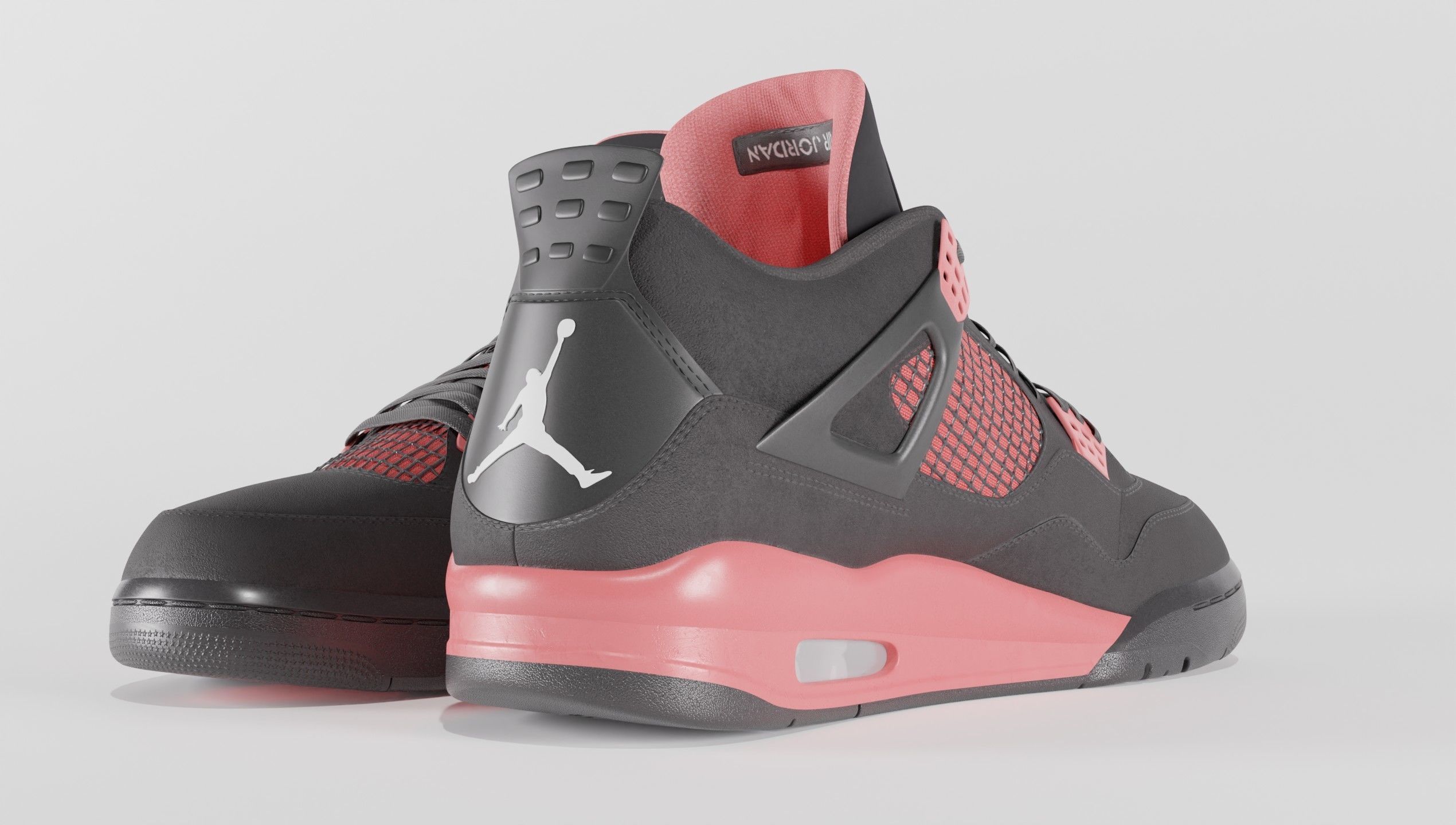 Jordan 4 Retro Red Thunder  Low-poly 3D model_56
