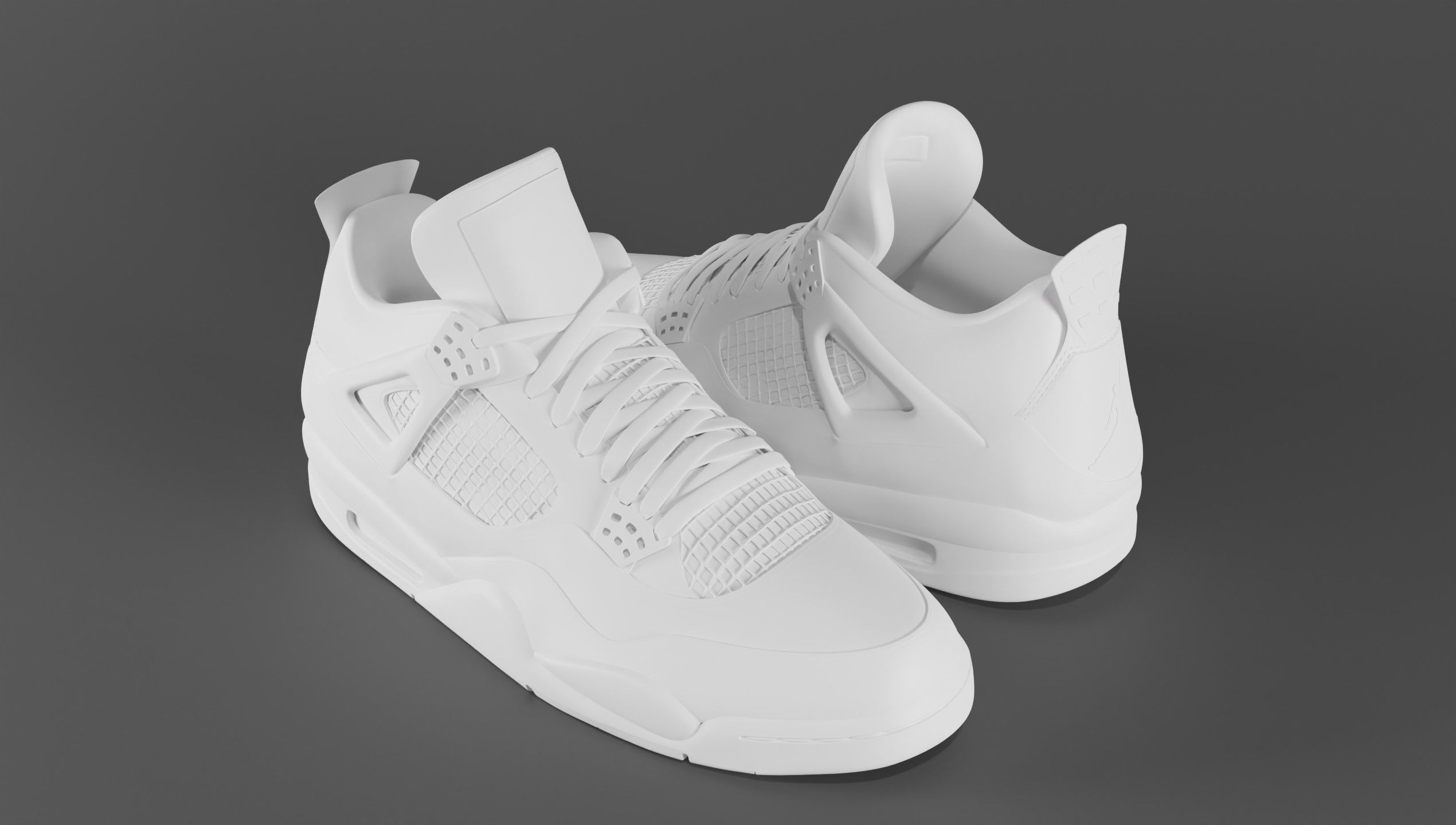 Jordan 4 Retro Red Thunder  Low-poly 3D model_24