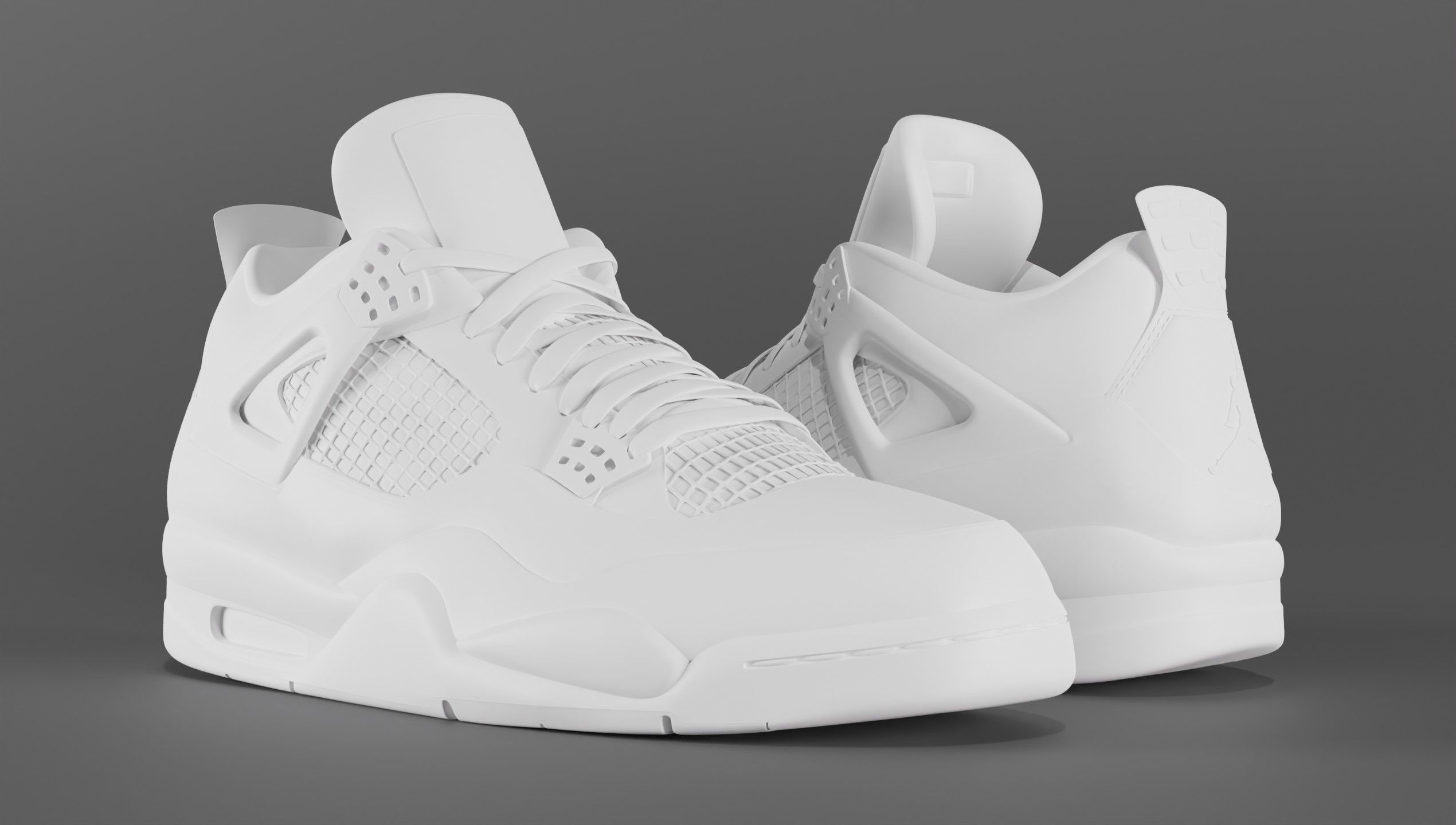 Jordan 4 Retro Red Thunder  Low-poly 3D model_22