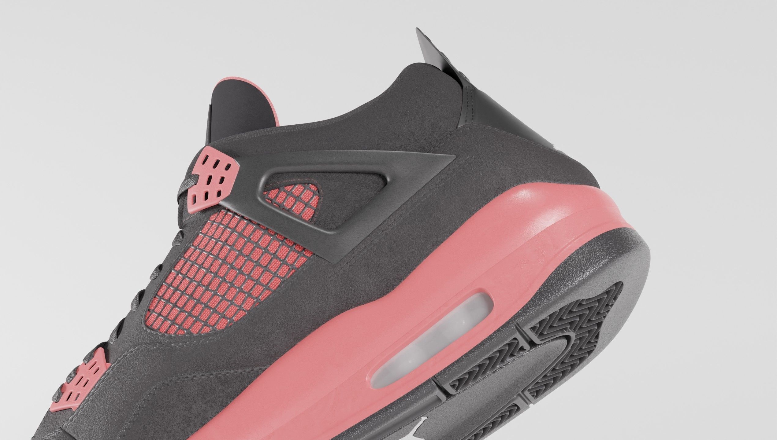 Jordan 4 Retro Red Thunder  Low-poly 3D model_6