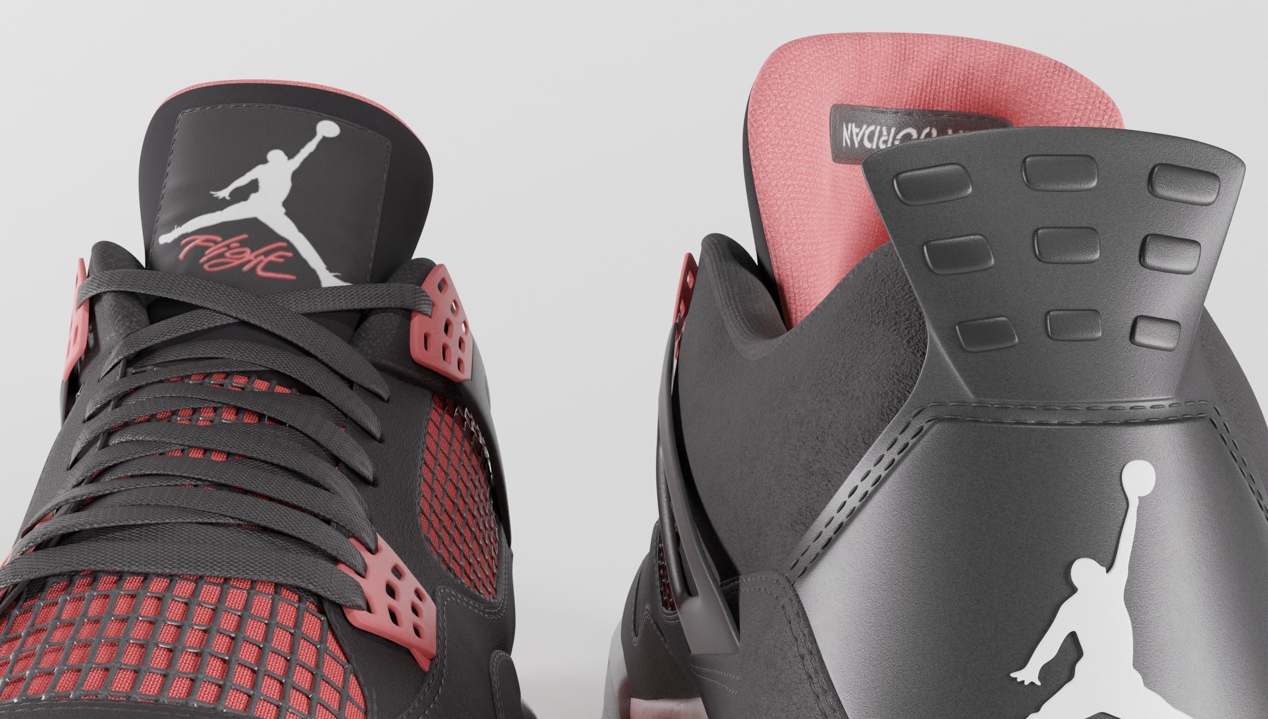 Jordan 4 Retro Red Thunder  Low-poly 3D model_45
