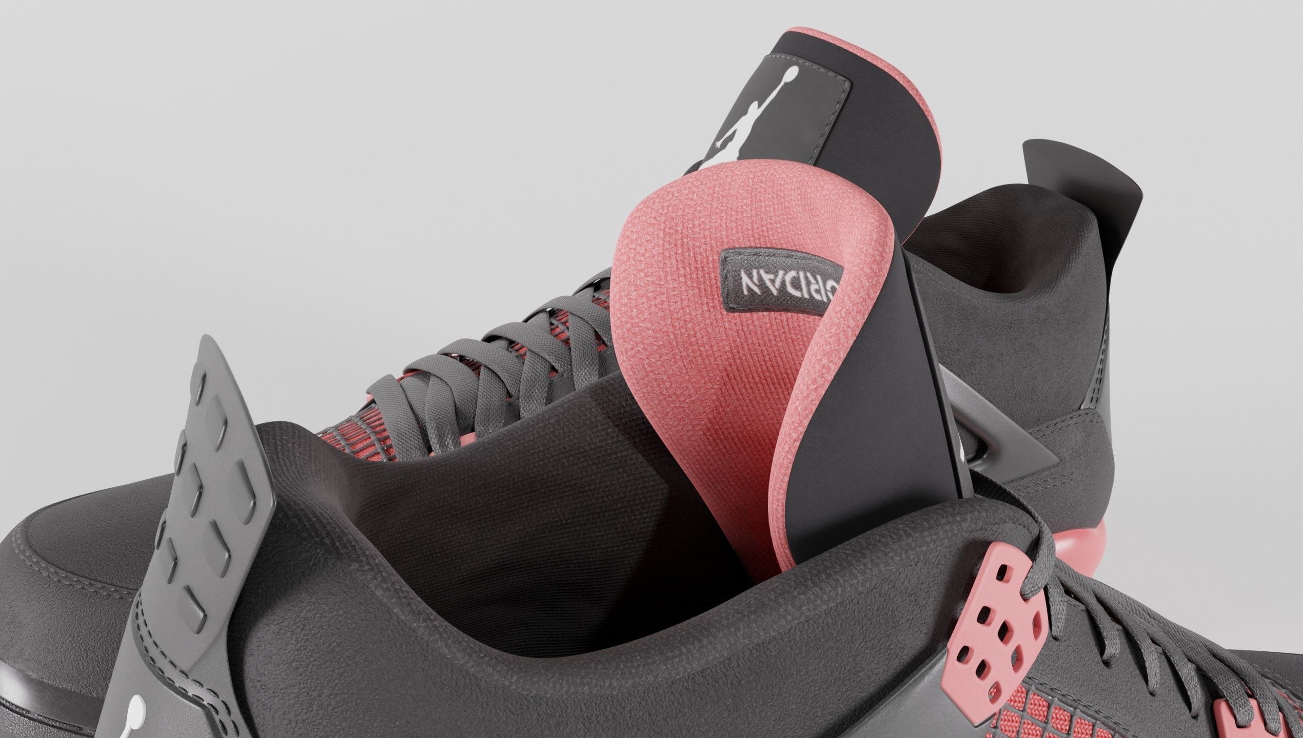 Jordan 4 Retro Red Thunder  Low-poly 3D model_53