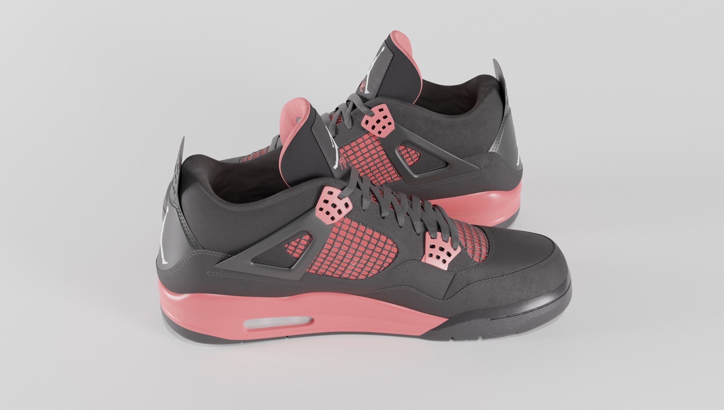 Jordan 4 Retro Red Thunder  Low-poly 3D model_51