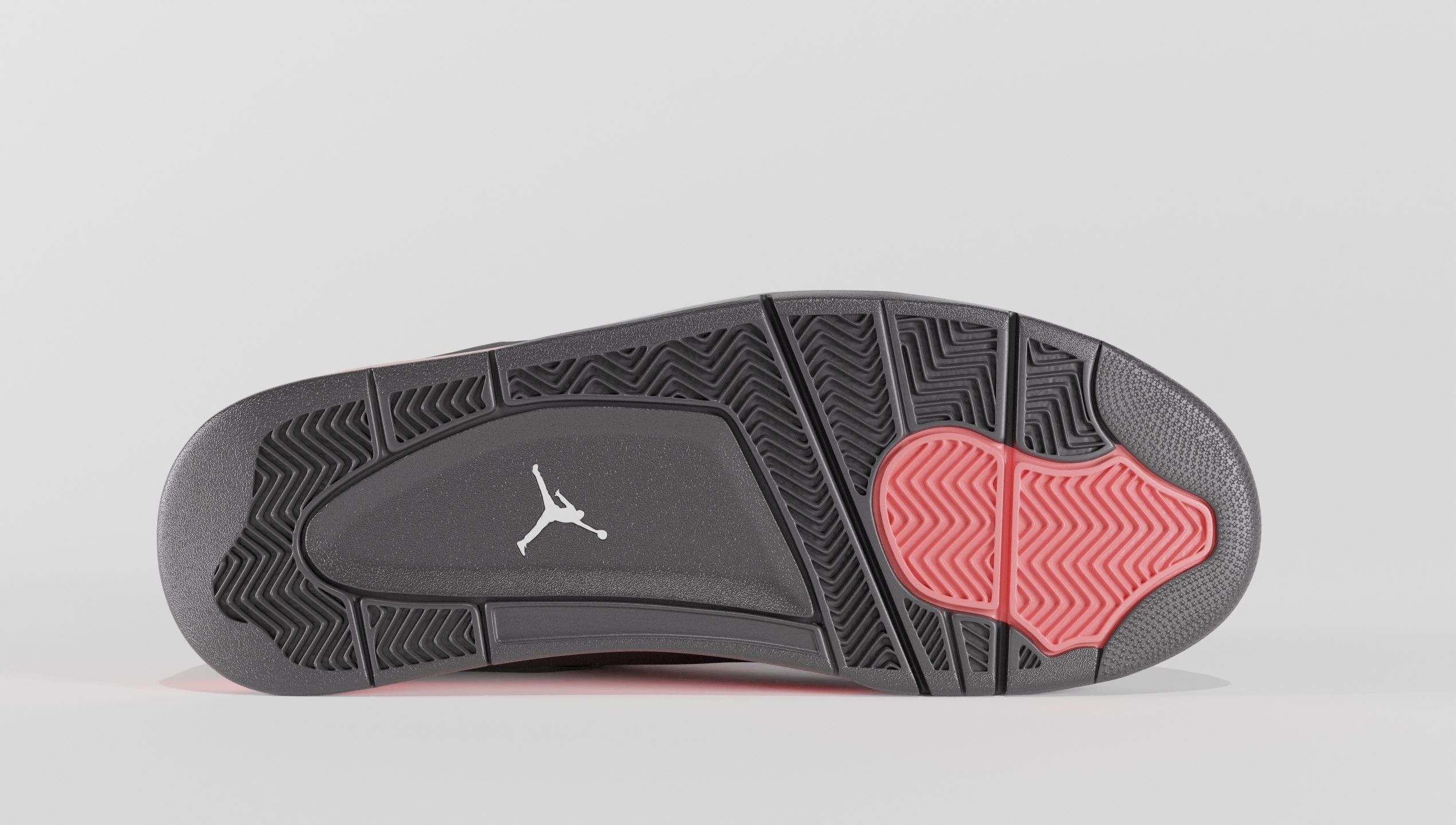Jordan 4 Retro Red Thunder  Low-poly 3D model_5