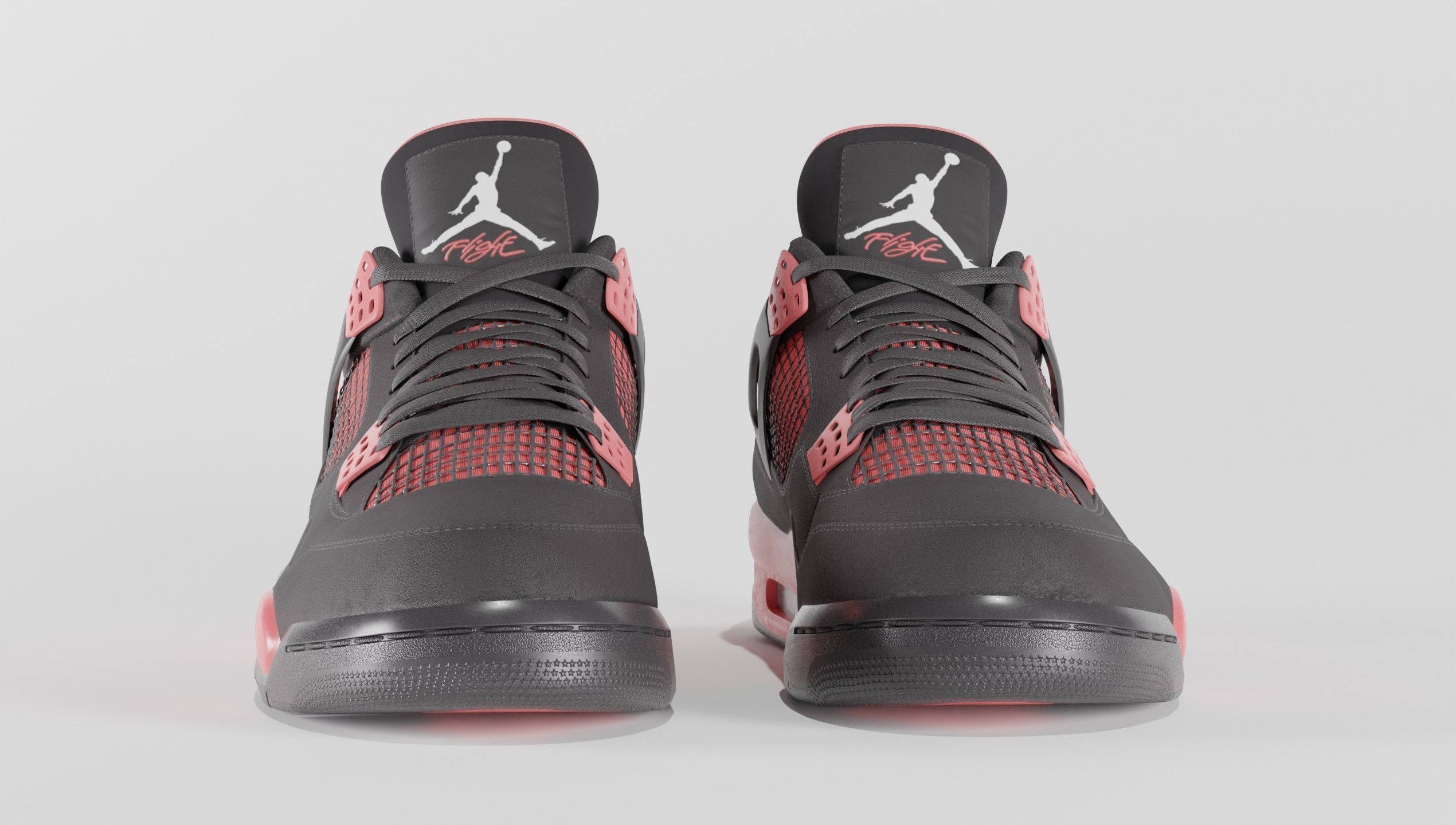 Jordan 4 Retro Red Thunder  Low-poly 3D model_13
