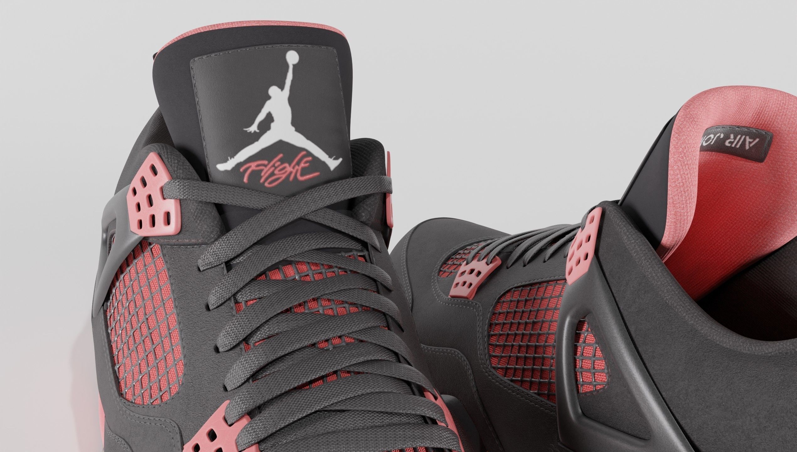 Jordan 4 Retro Red Thunder  Low-poly 3D model_61