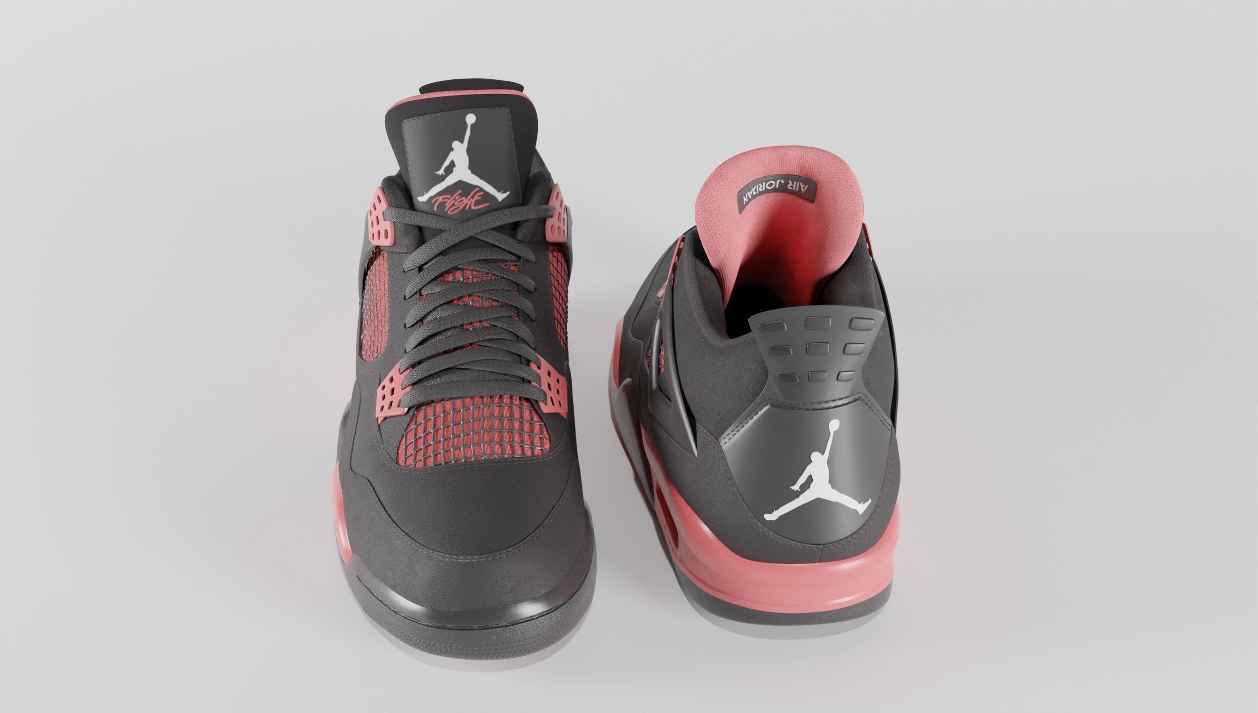 Jordan 4 Retro Red Thunder  Low-poly 3D model_60