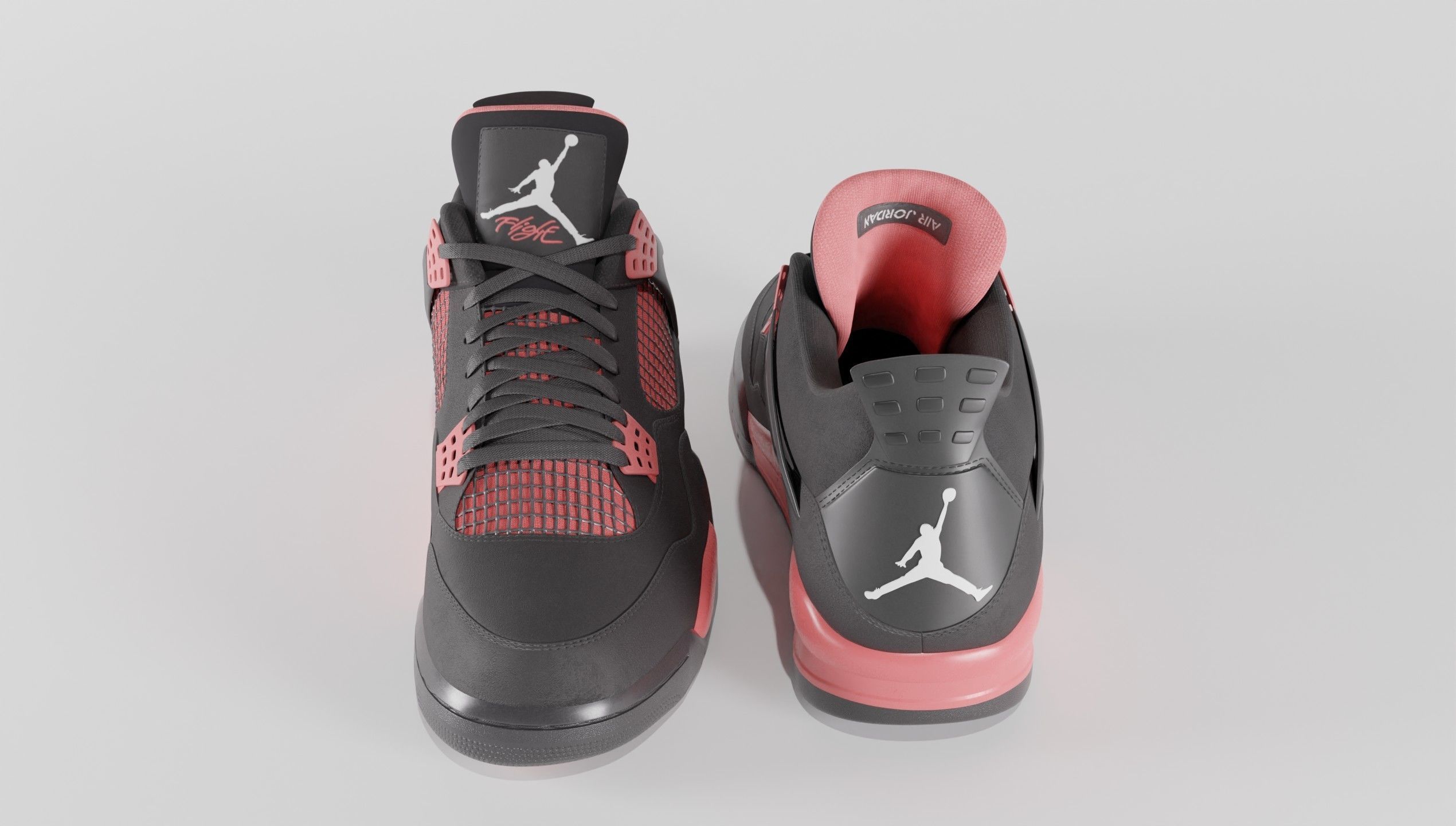 Jordan 4 Retro Red Thunder  Low-poly 3D model_43