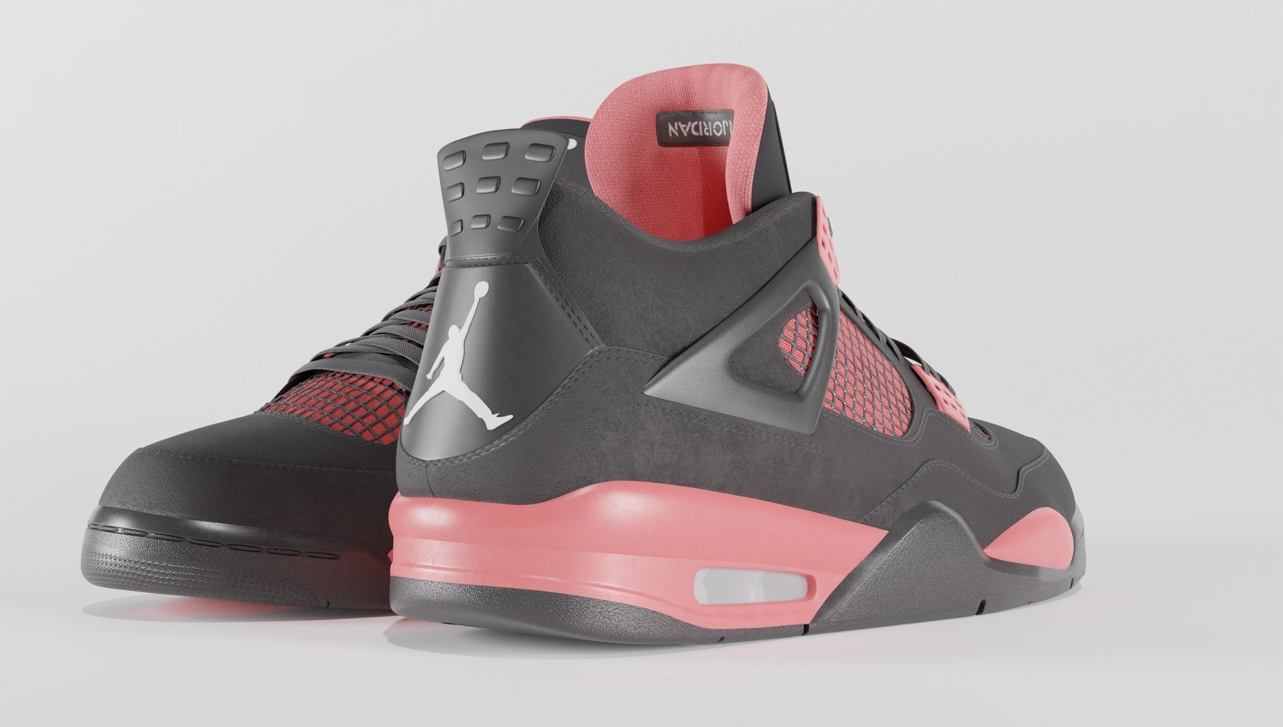 Jordan 4 Retro Red Thunder  Low-poly 3D model_33