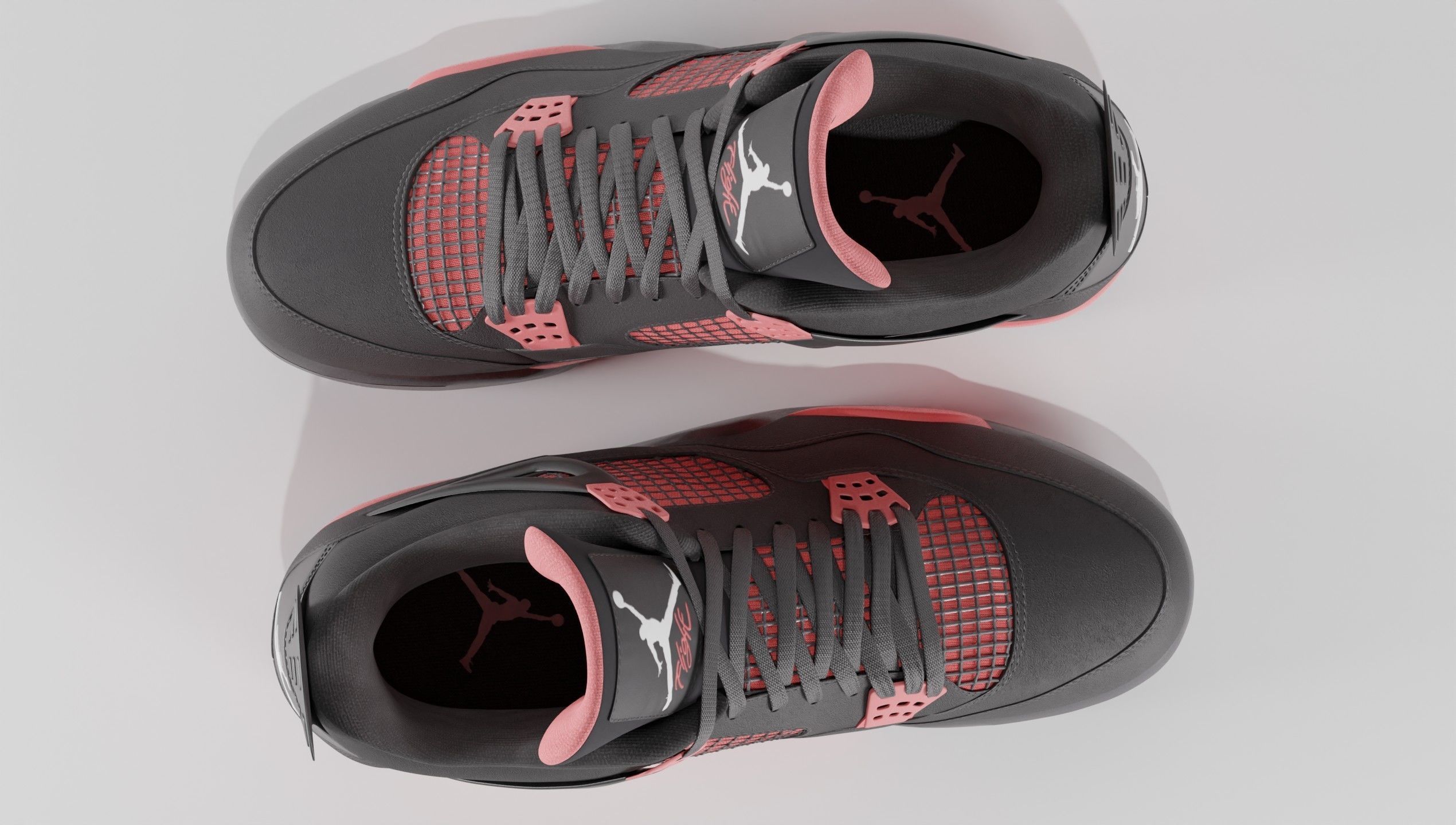 Jordan 4 Retro Red Thunder  Low-poly 3D model_54