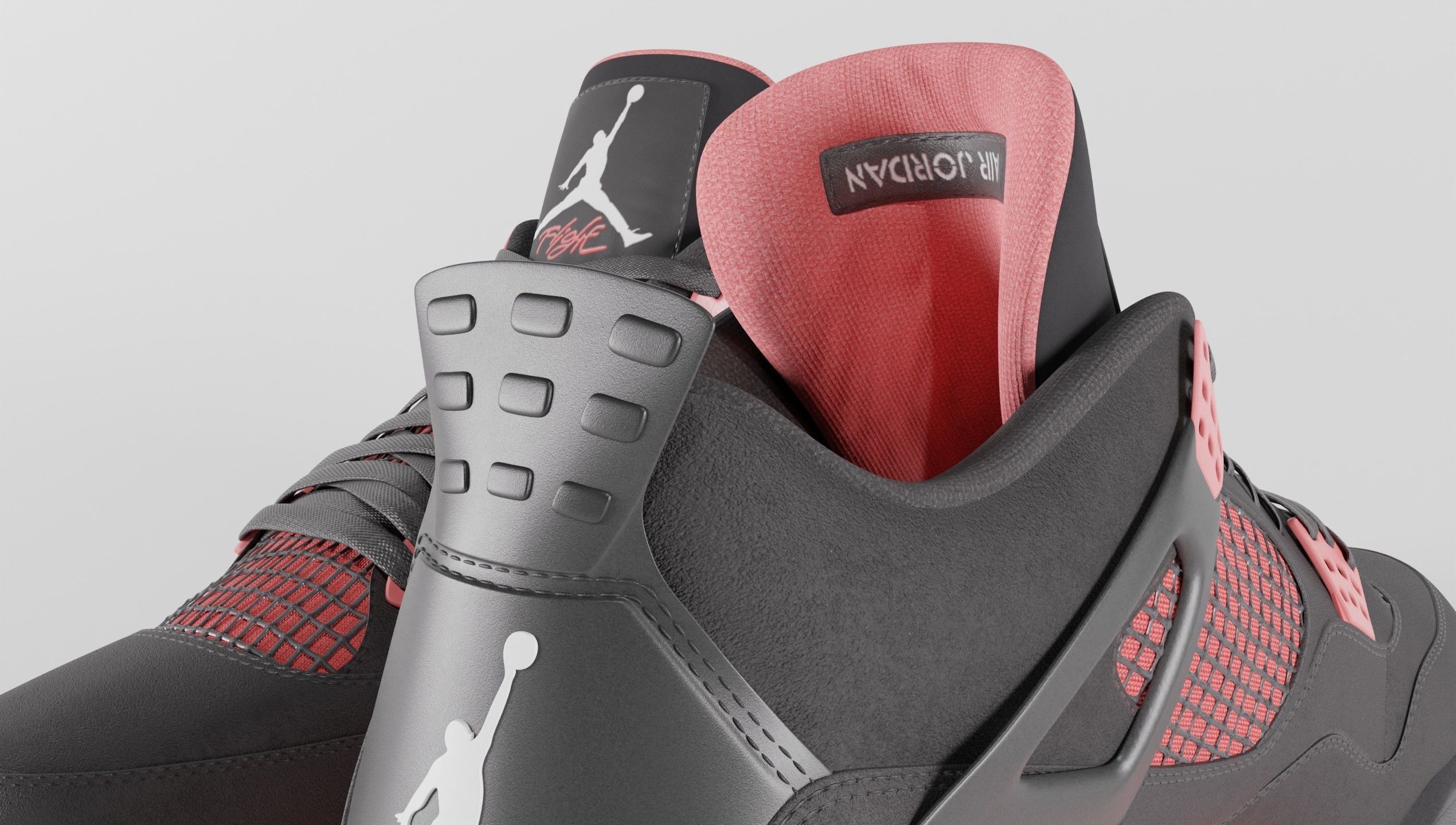 Jordan 4 Retro Red Thunder  Low-poly 3D model_58