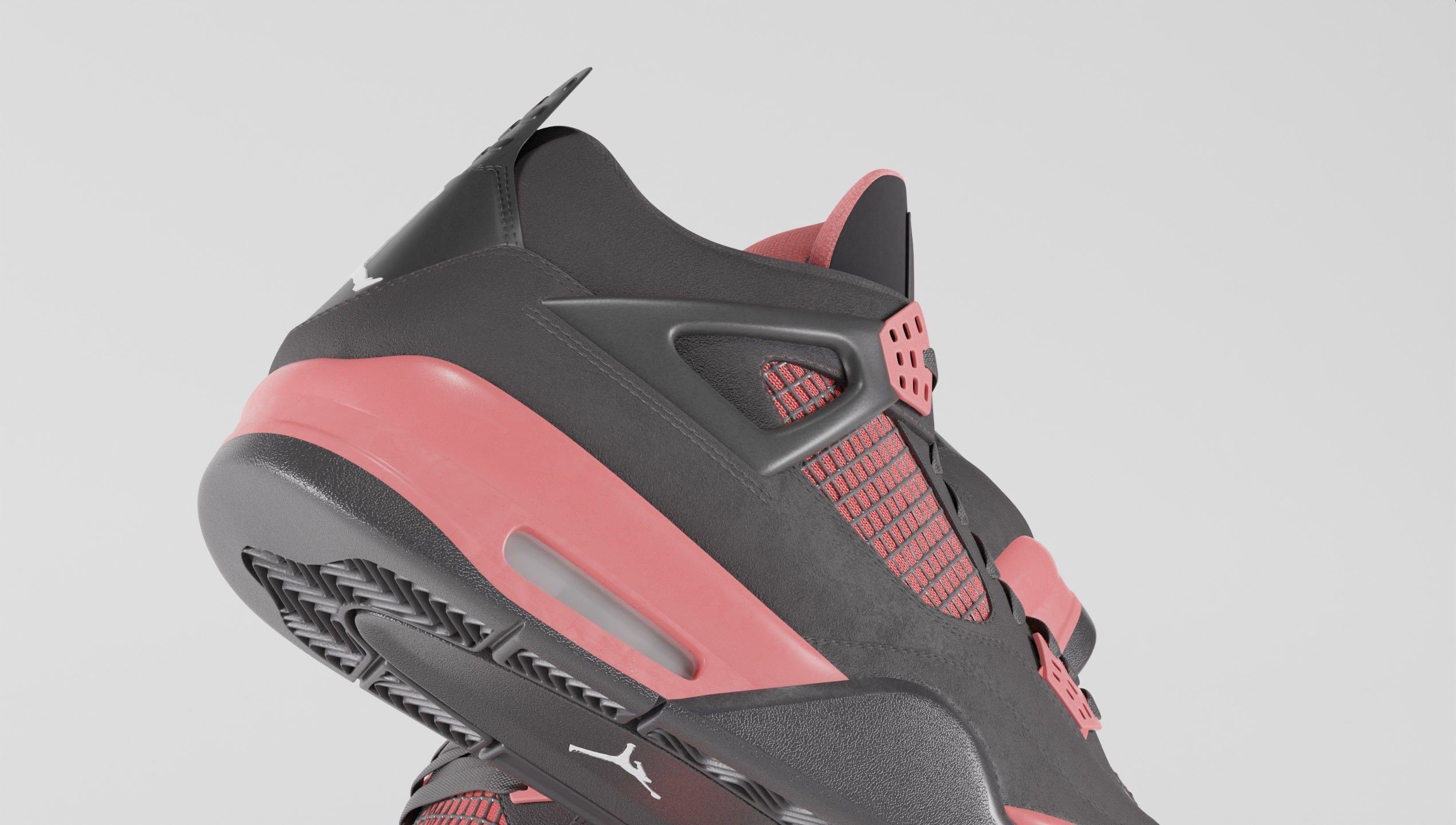 Jordan 4 Retro Red Thunder  Low-poly 3D model_15
