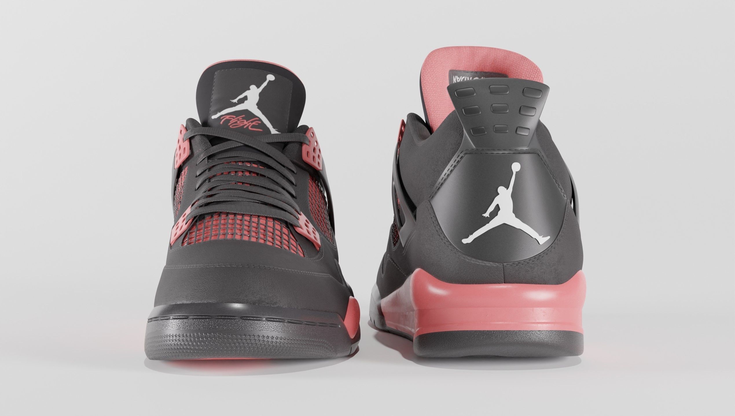 Jordan 4 Retro Red Thunder  Low-poly 3D model_41