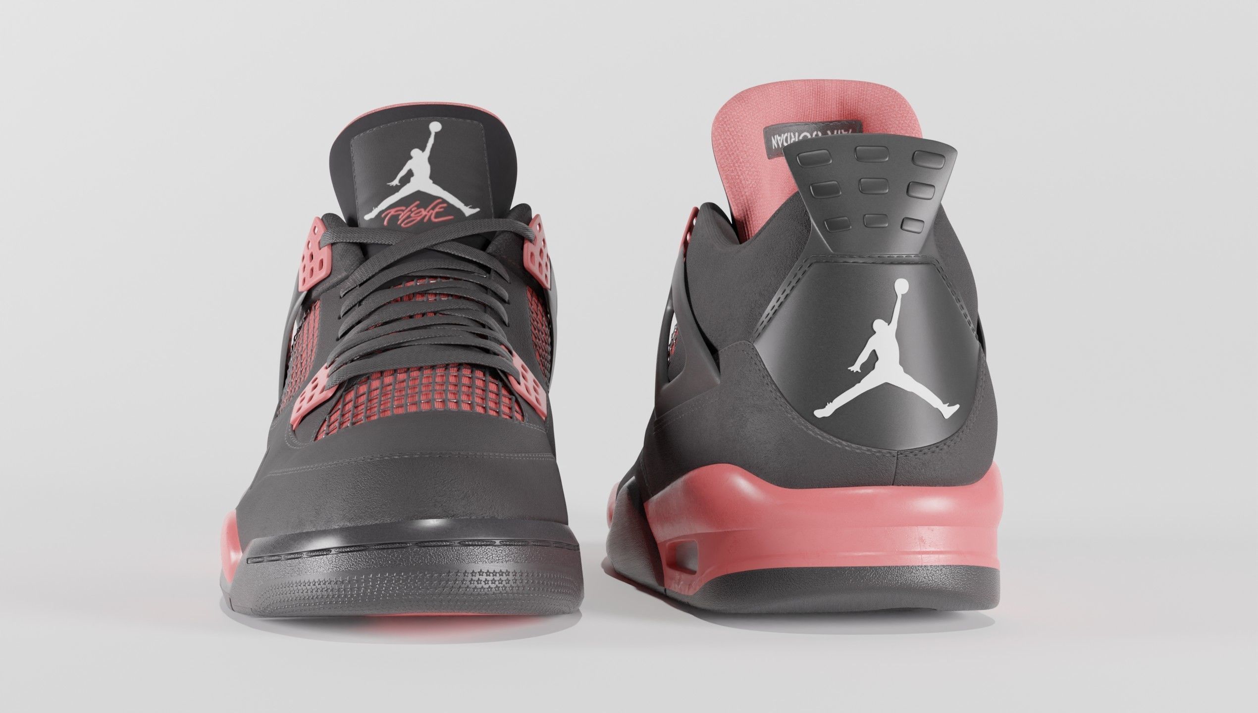 Jordan 4 Retro Red Thunder  Low-poly 3D model_59